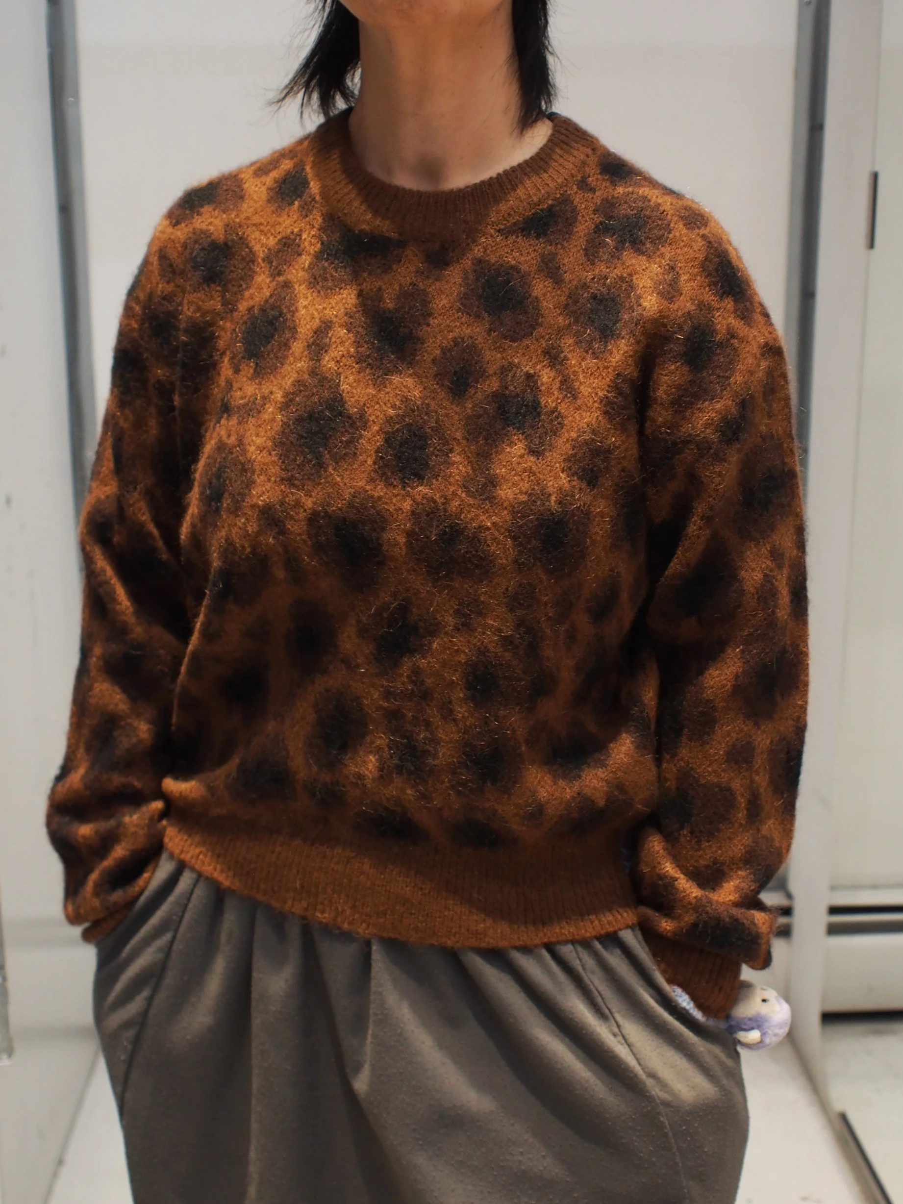 Scotch & Soda Fuzzy Jacquard pullover sweater - Peace Leopard