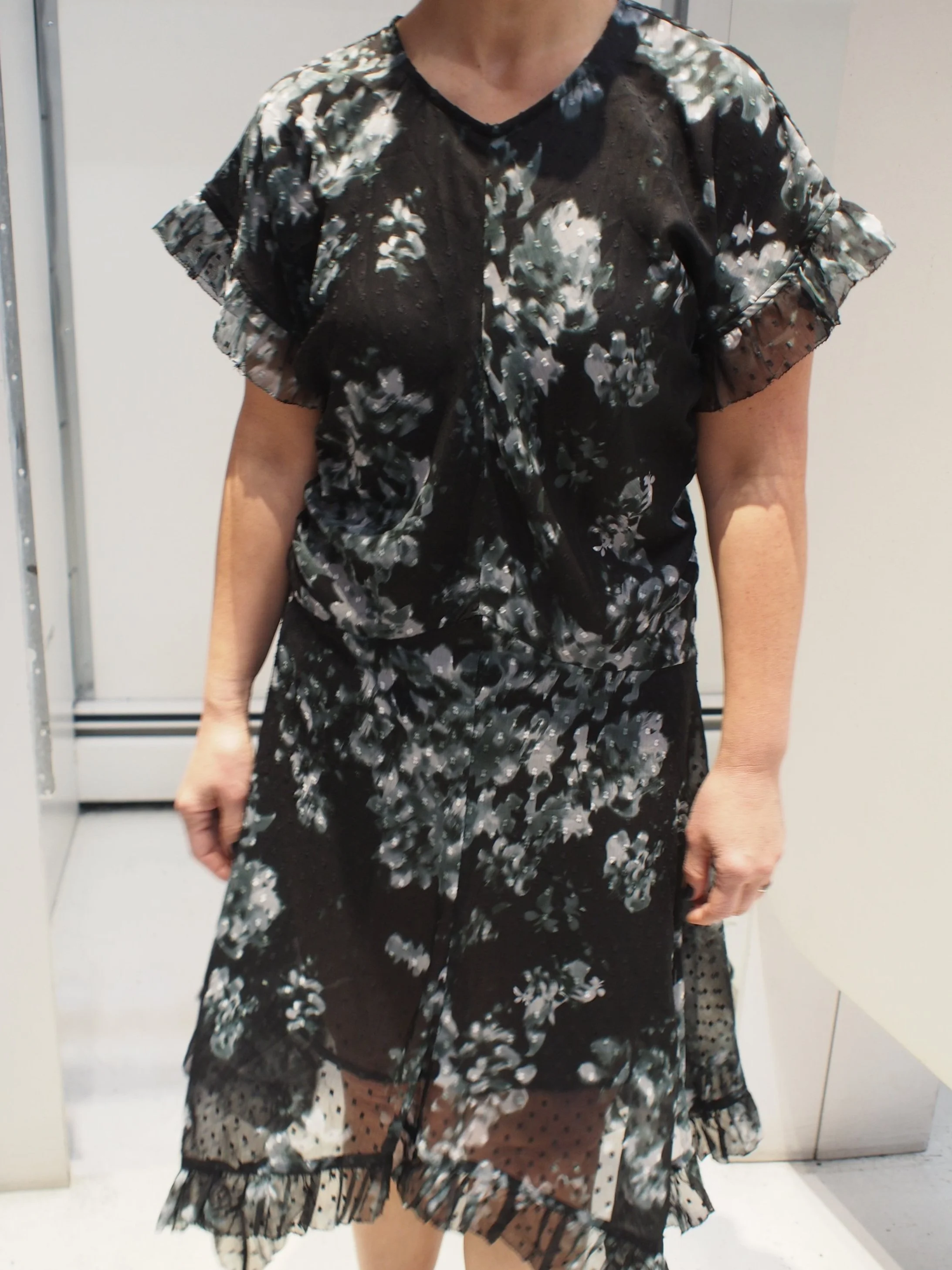 Scotch & Soda chiffon bias cut midi dress - Nieuw Blosson Dk Green  GLOBAL  ATOMIC DESIGNS INC.