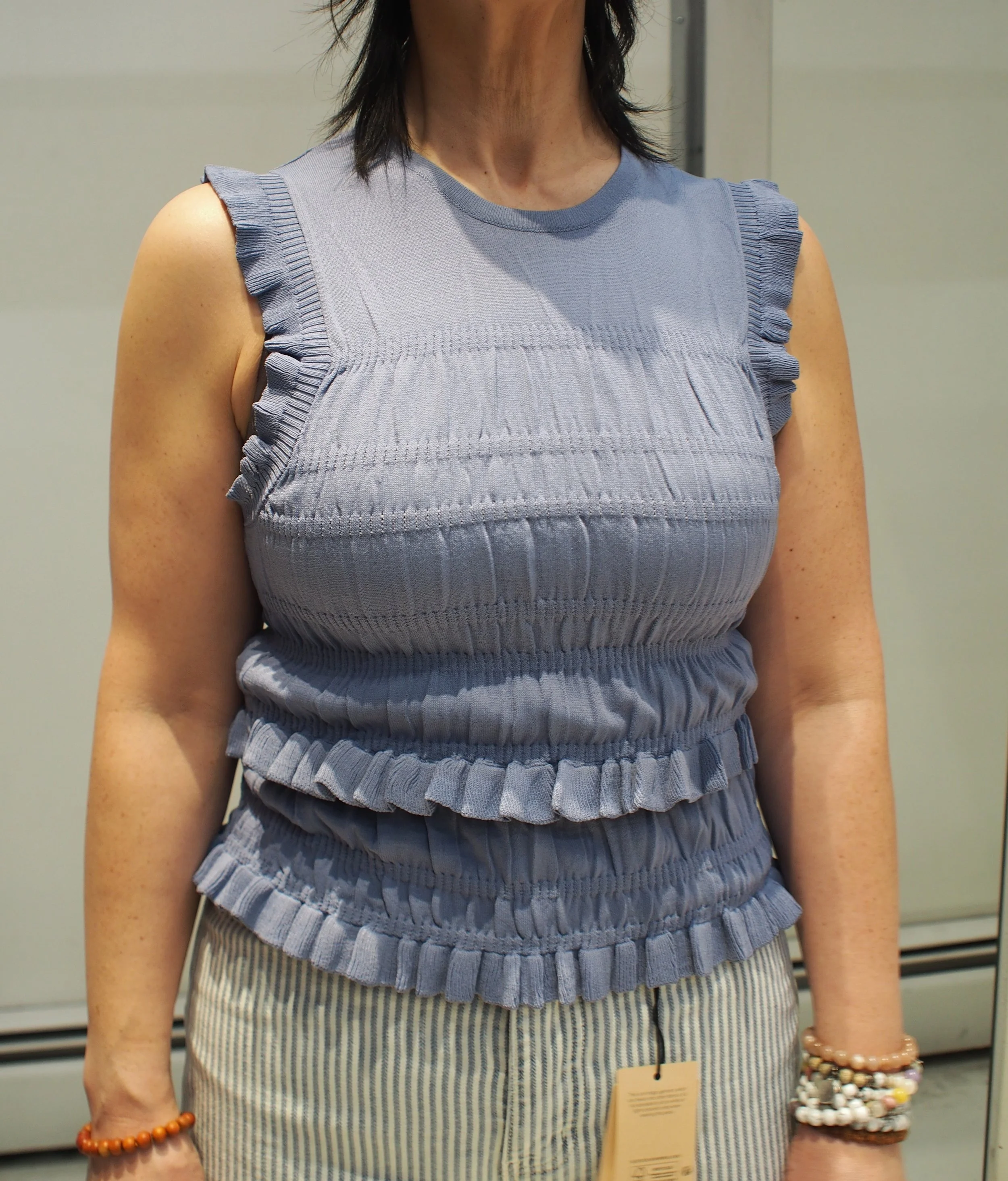 Scotch & Soda Smock stitch knitted tank - Infinity Blue