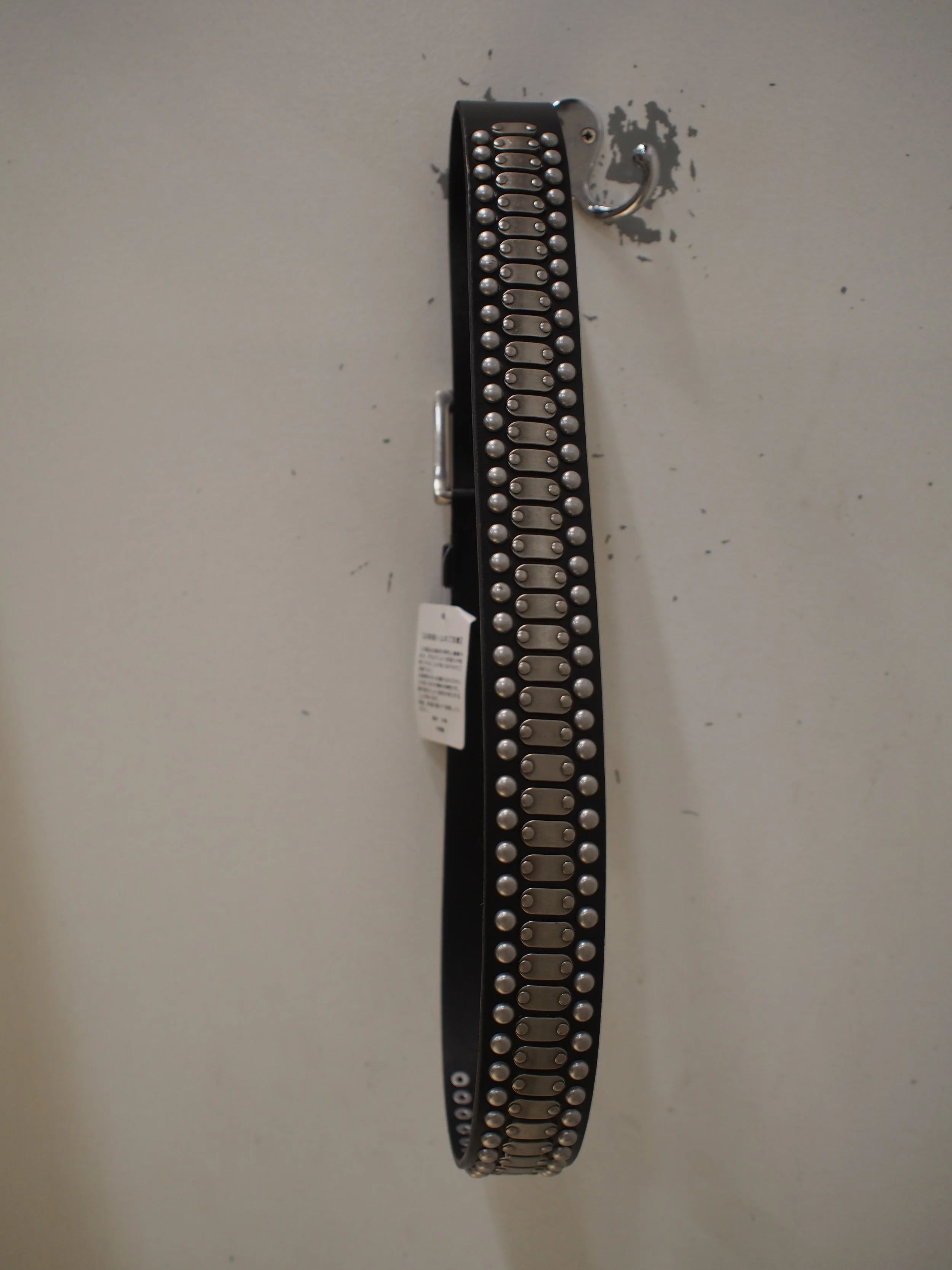 OZ reptile metal scale embellished leather belt - Black