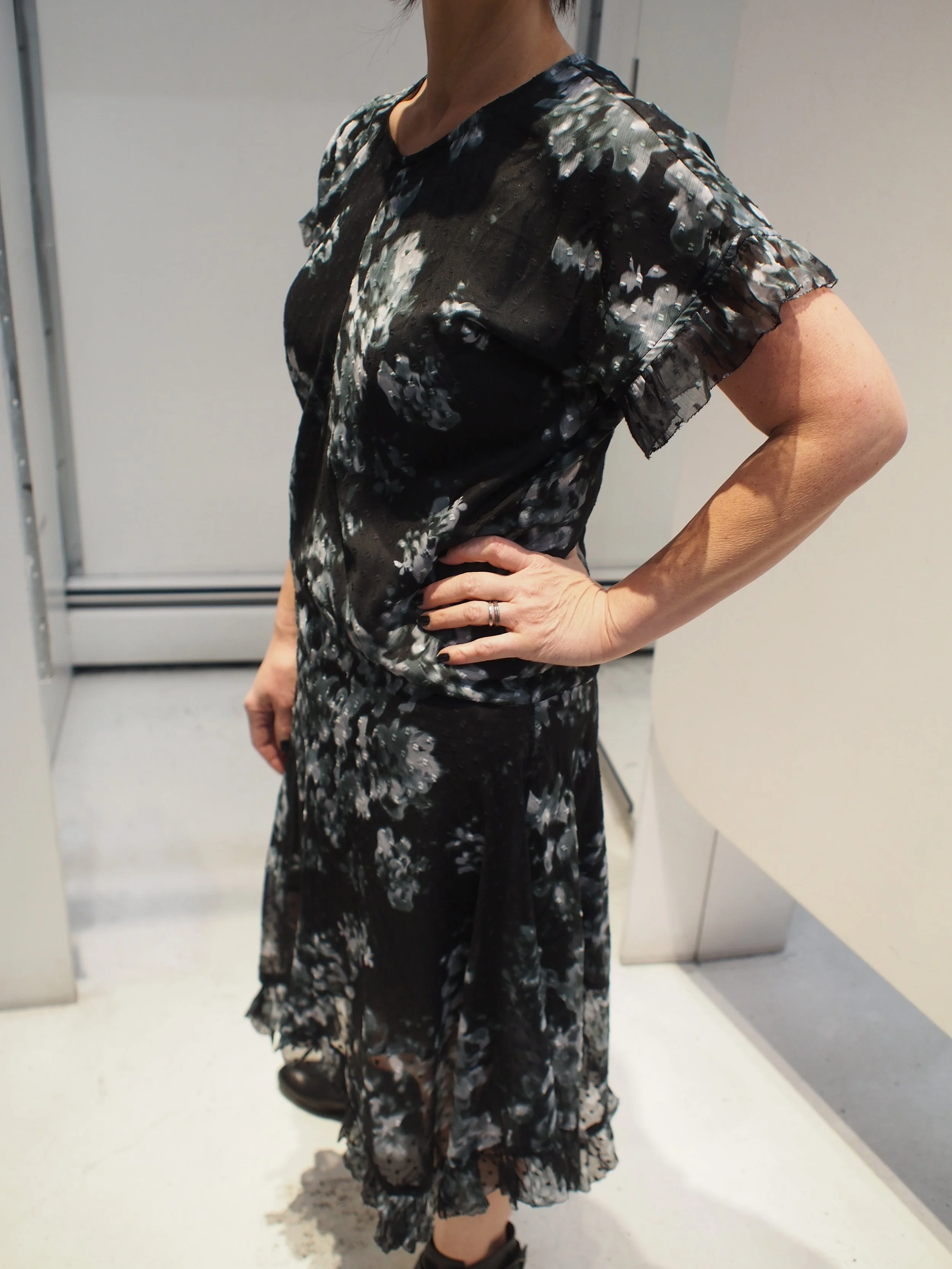 Scotch & Soda chiffon bias cut midi dress - Nieuw Blosson Dk Green  GLOBAL  ATOMIC DESIGNS INC.