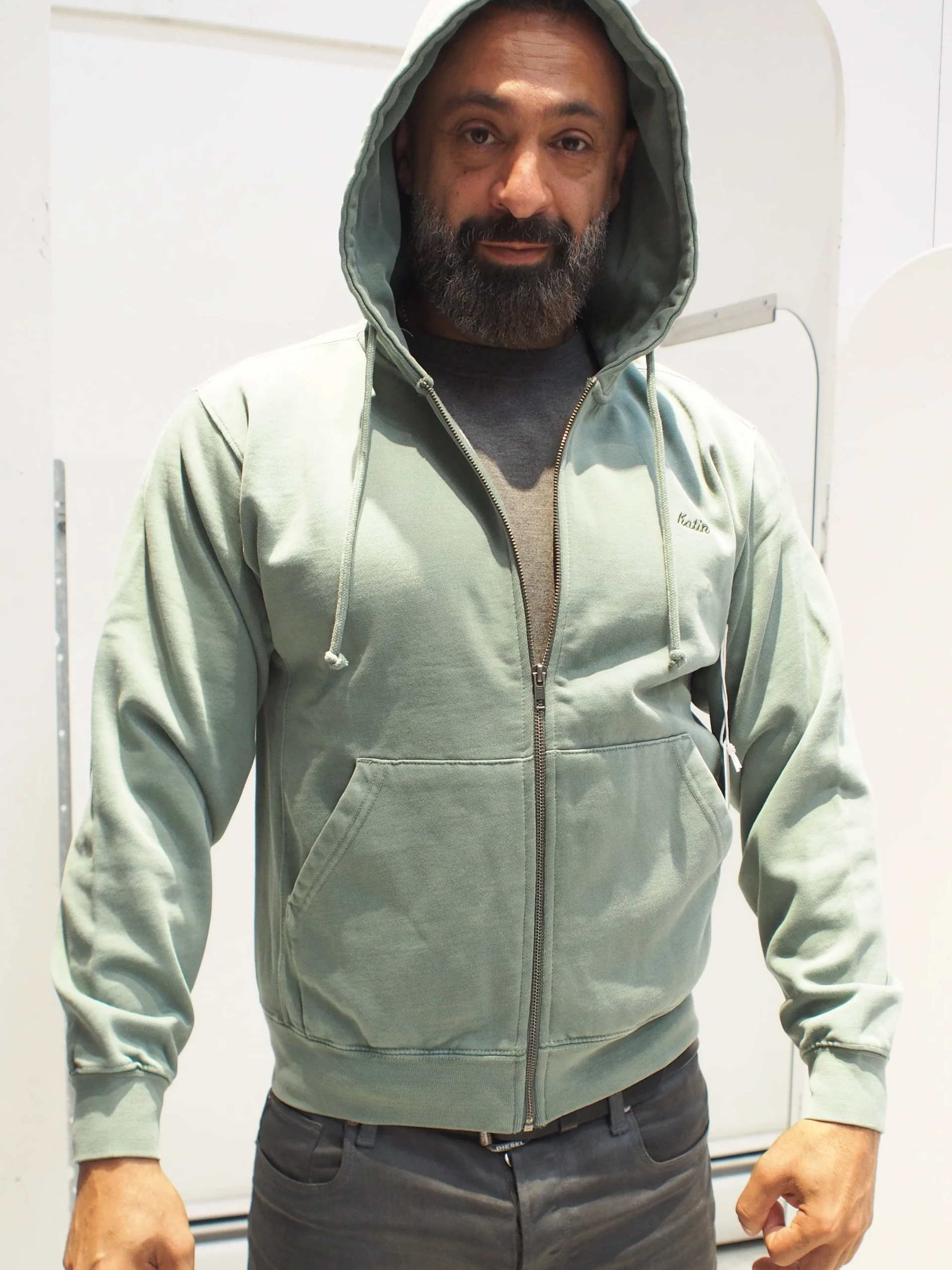KATIN Embroidered Full Zip Fleece Hoodie - Duck