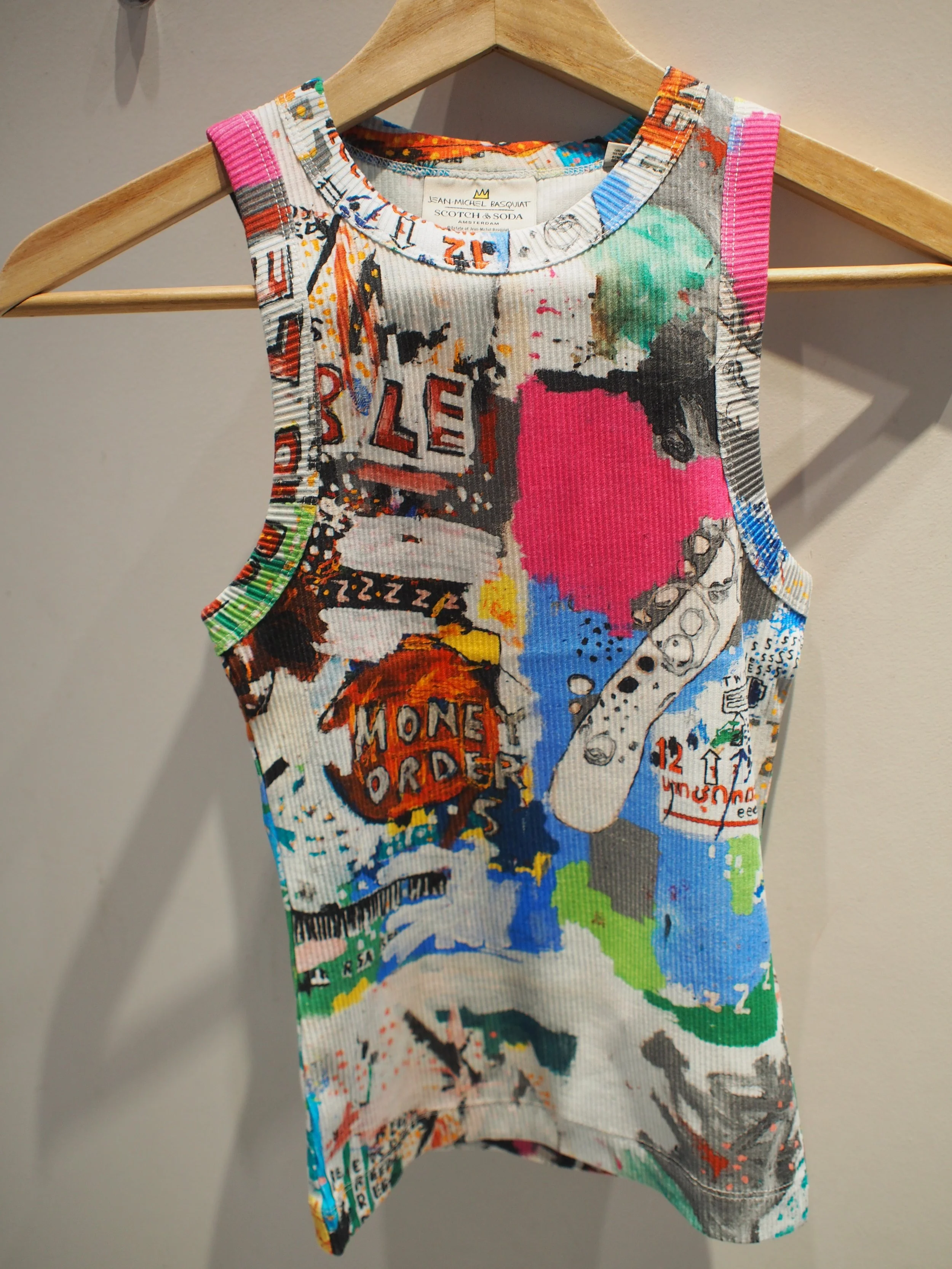 Scotch & Soda Basquiat AOP printed rib racer tank - Unbreakable