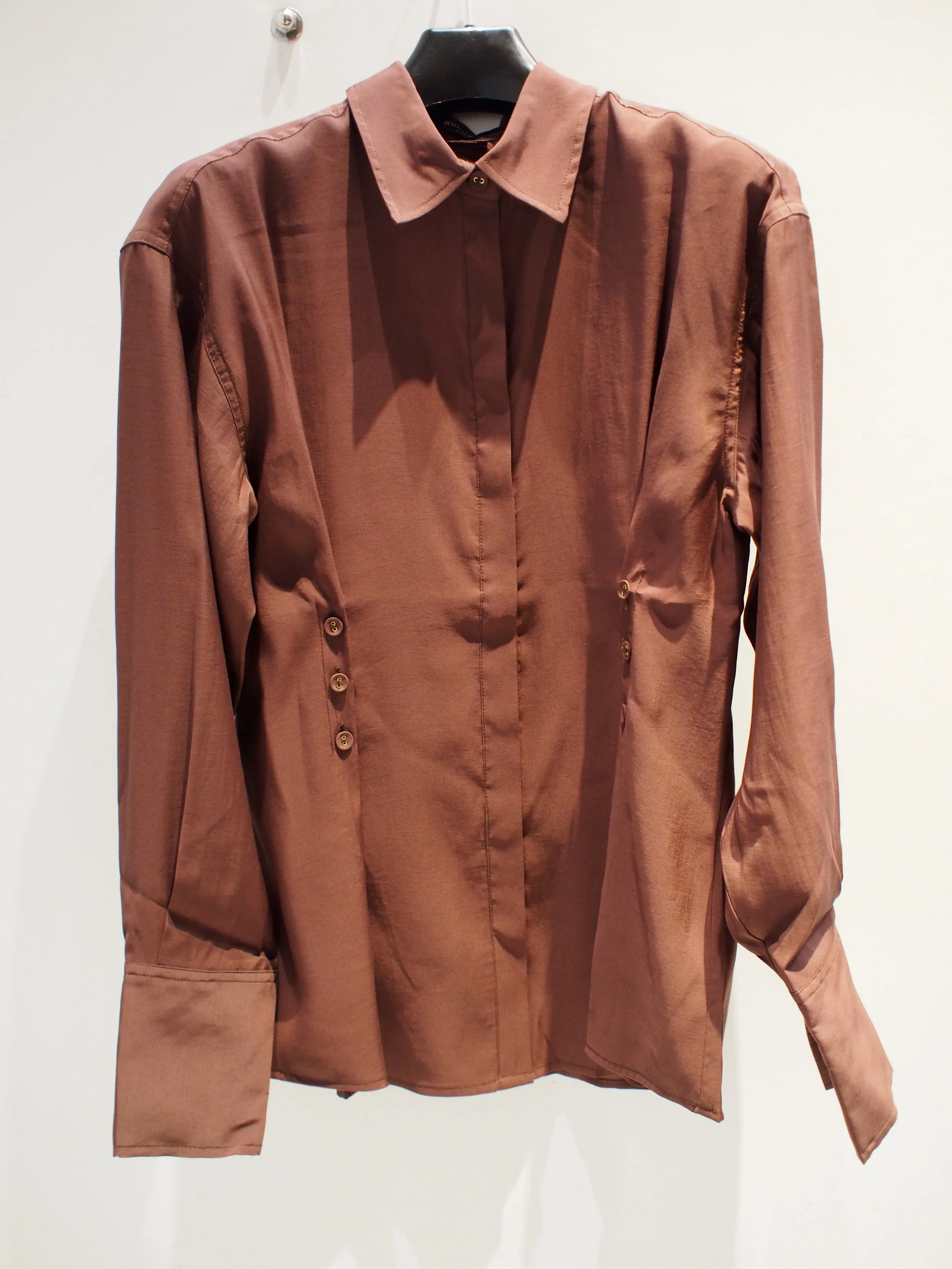 Scotch & Soda Button waisted l/s shirt - Bitter Chocolate
