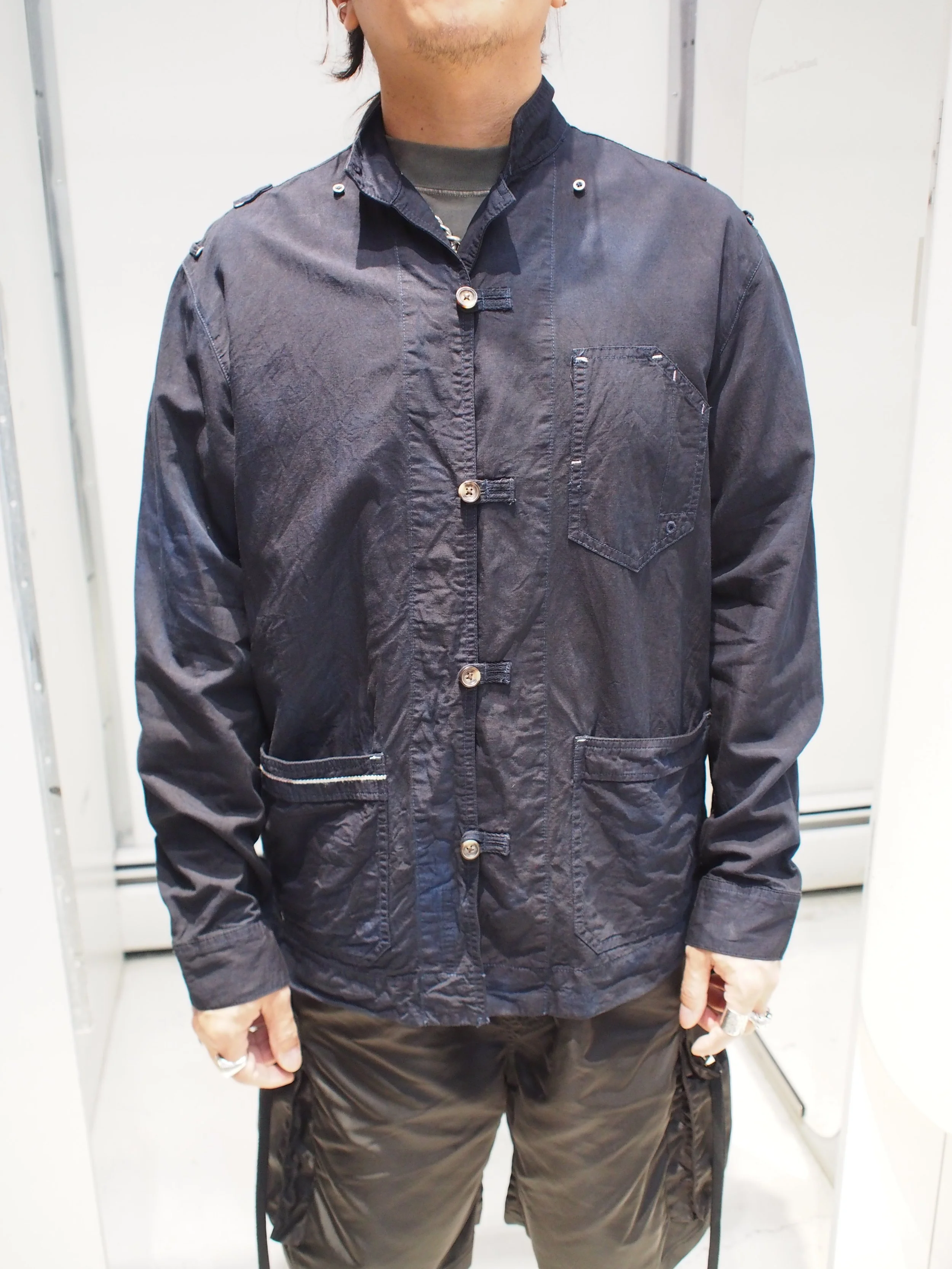 Scotch & Soda Japanese inspired linen shirt jacket - Midnight OD