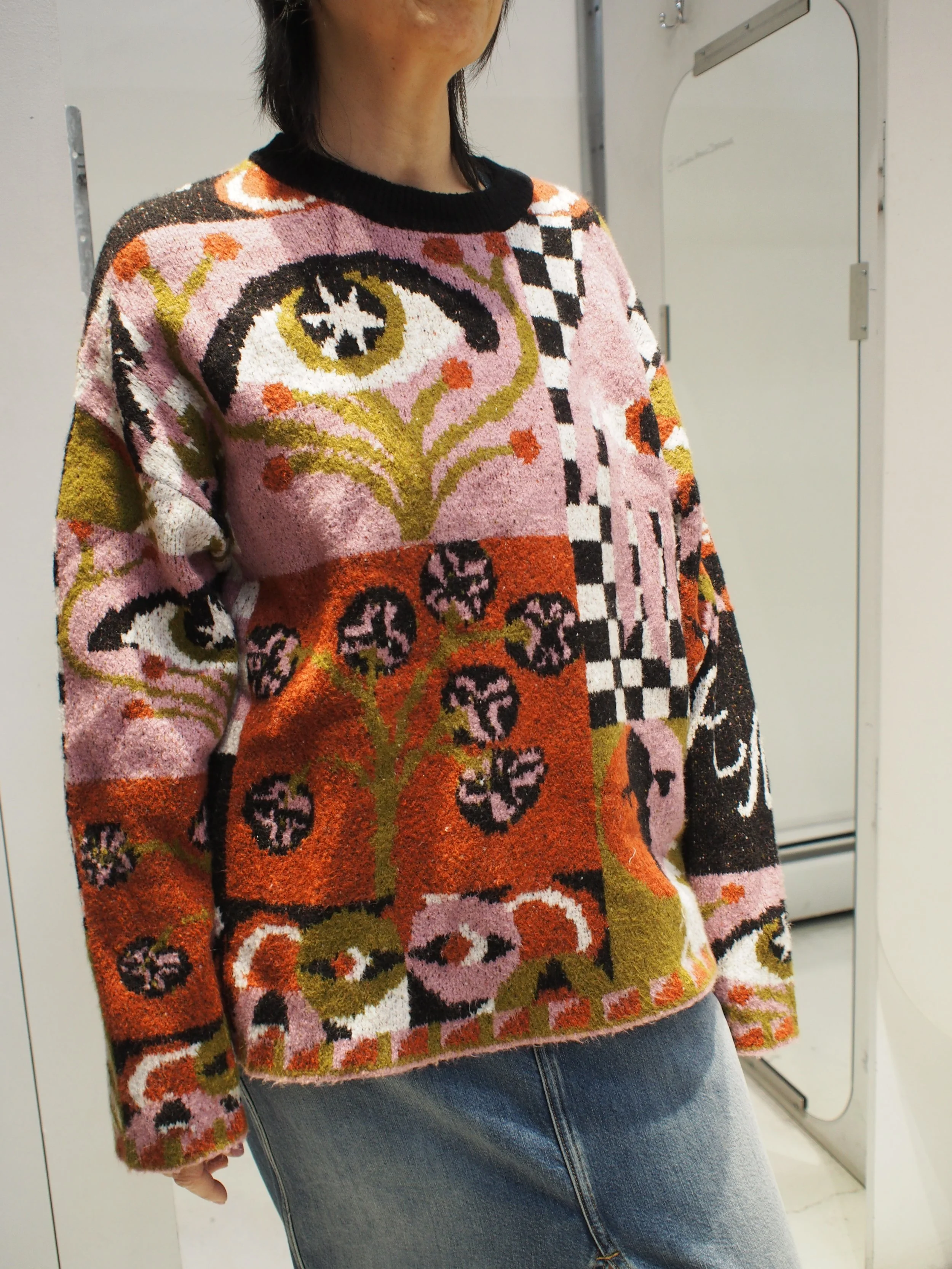 Scotch & Soda Free Mind Graphic Jacquard Oversized pullover sweater