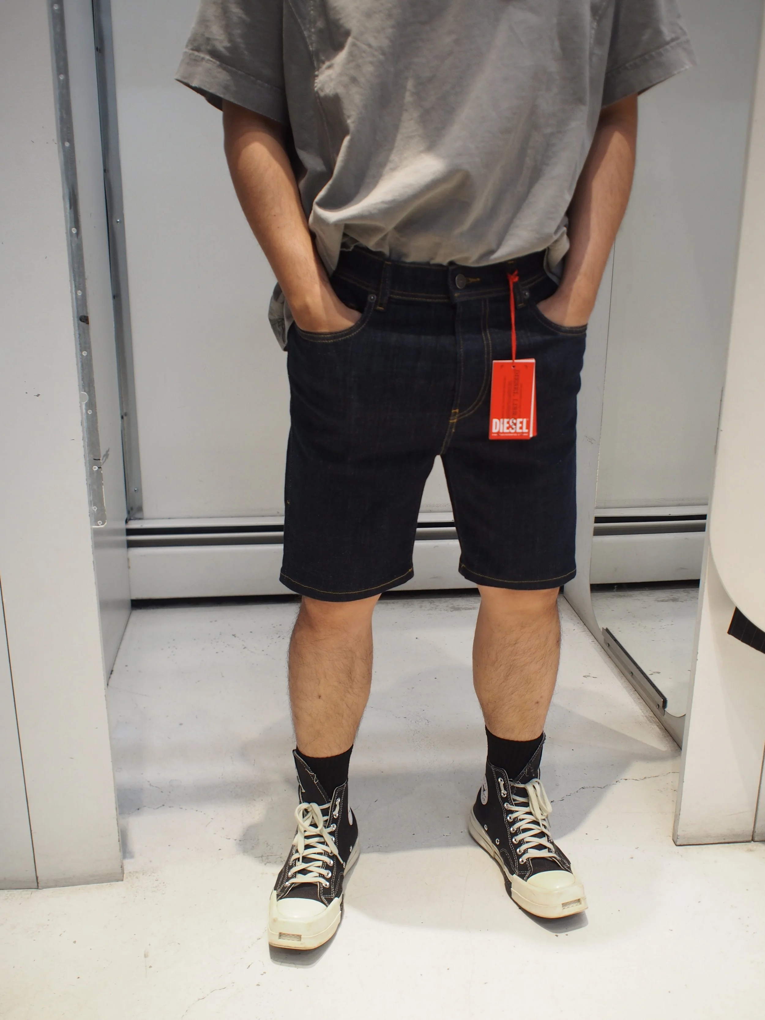 DIESEL High skinny stretch indigo shorts - Dark rinsed