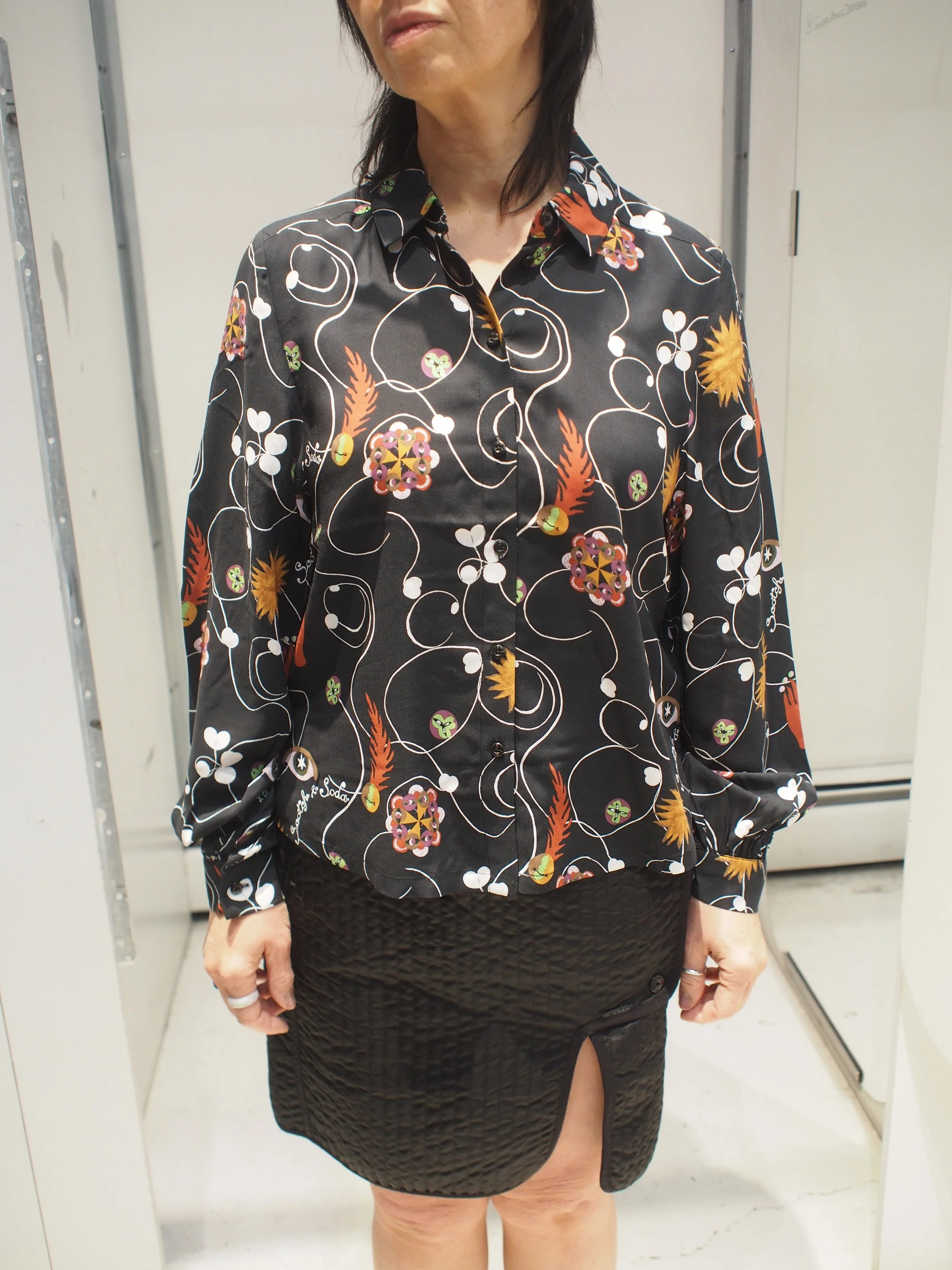 Scotch & Soda AOP printed balloon sleeve shirt - Free Mind