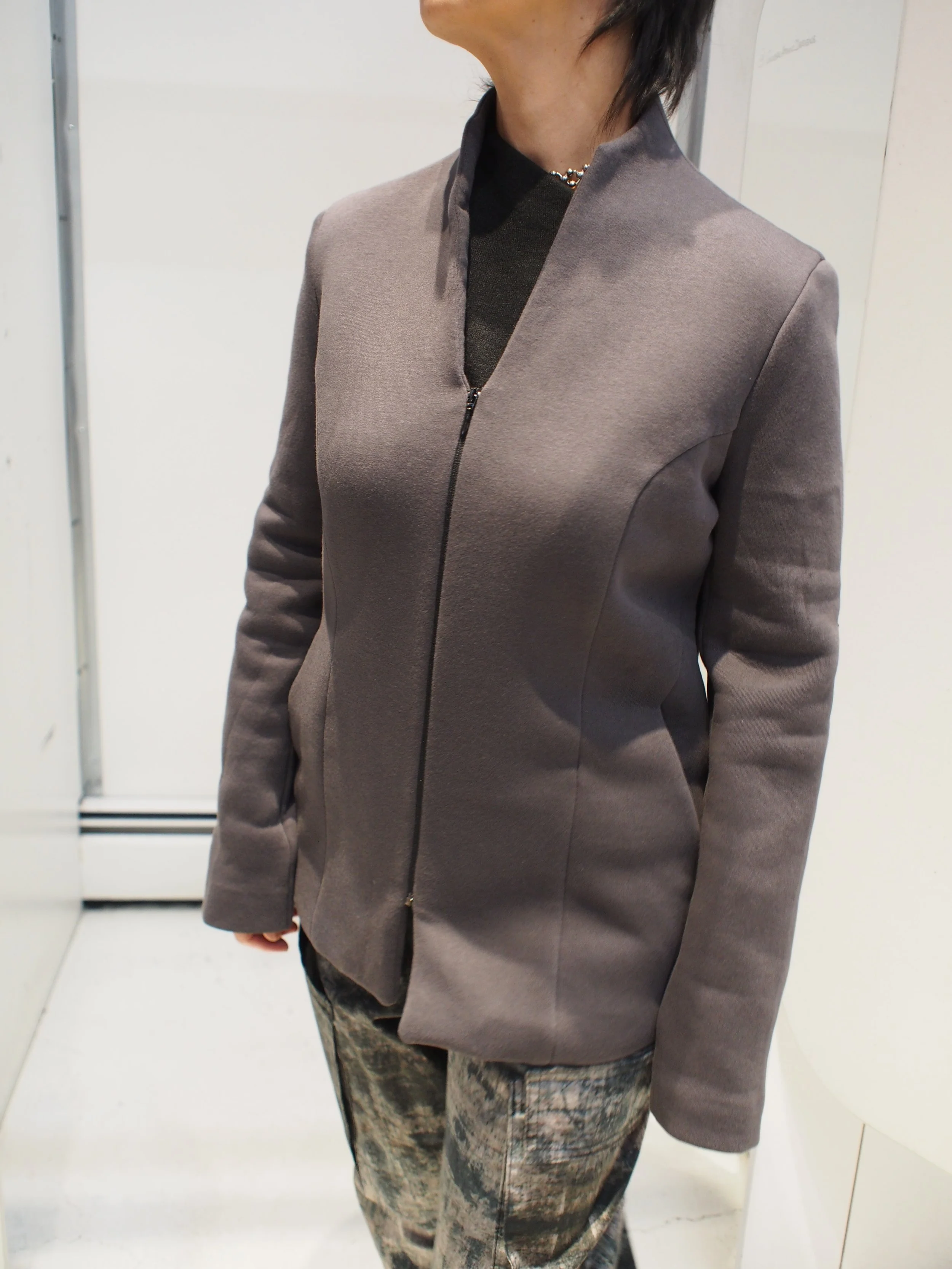 Lotus Eaters MORONO Double jersey zip front blazer - Grey