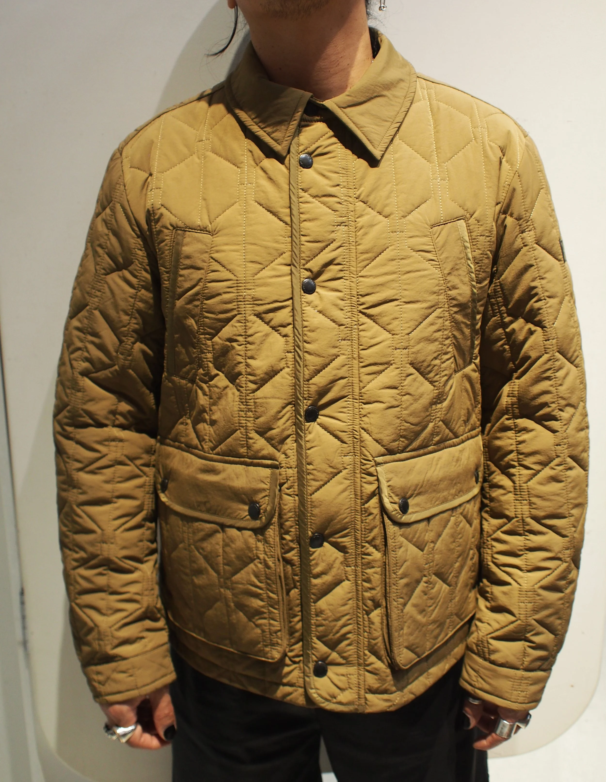 Scotch & Soda Geometric quilted liner coat - Golden Brown