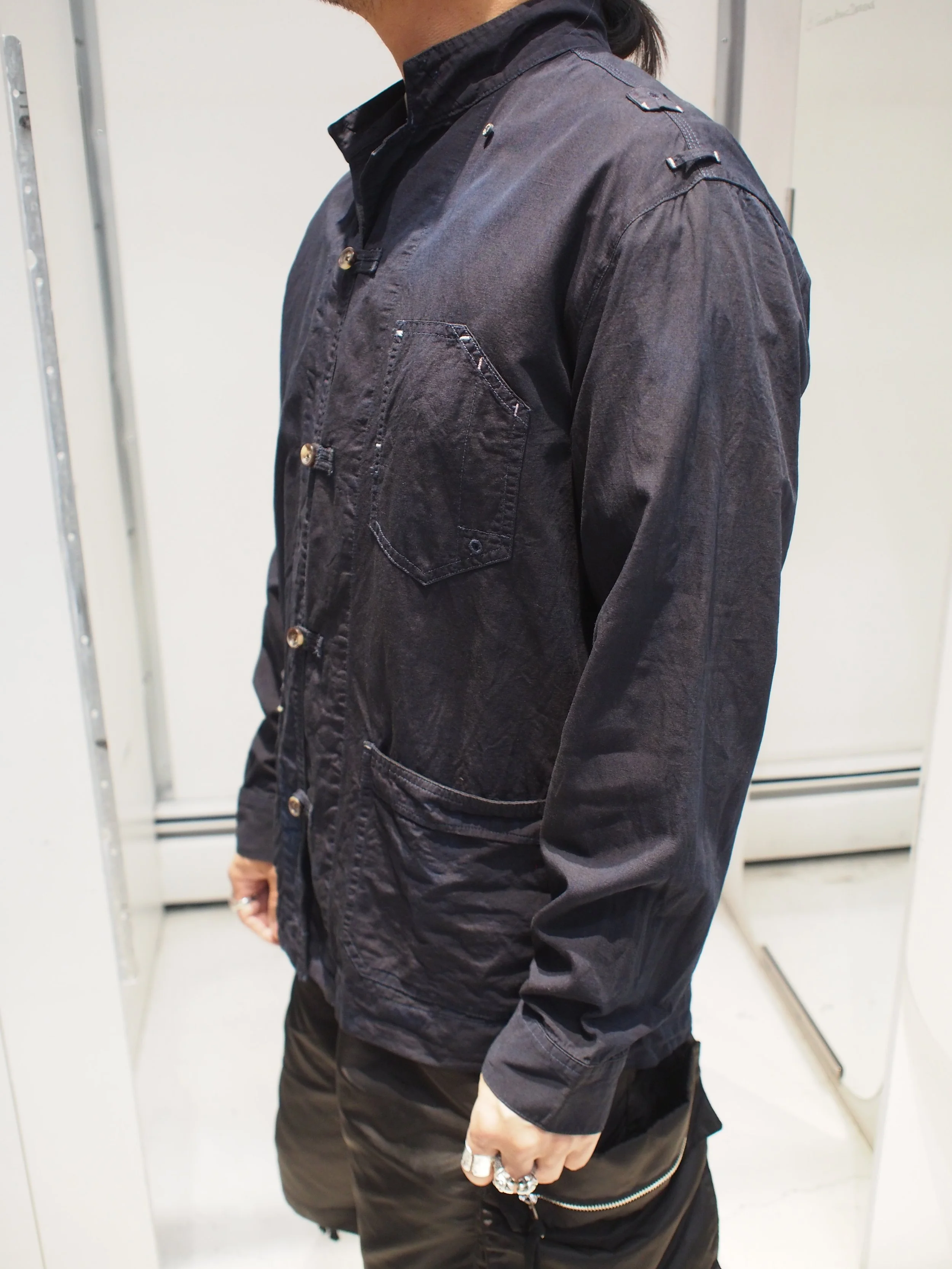 Scotch & Soda Japanese inspired linen shirt jacket - Midnight OD