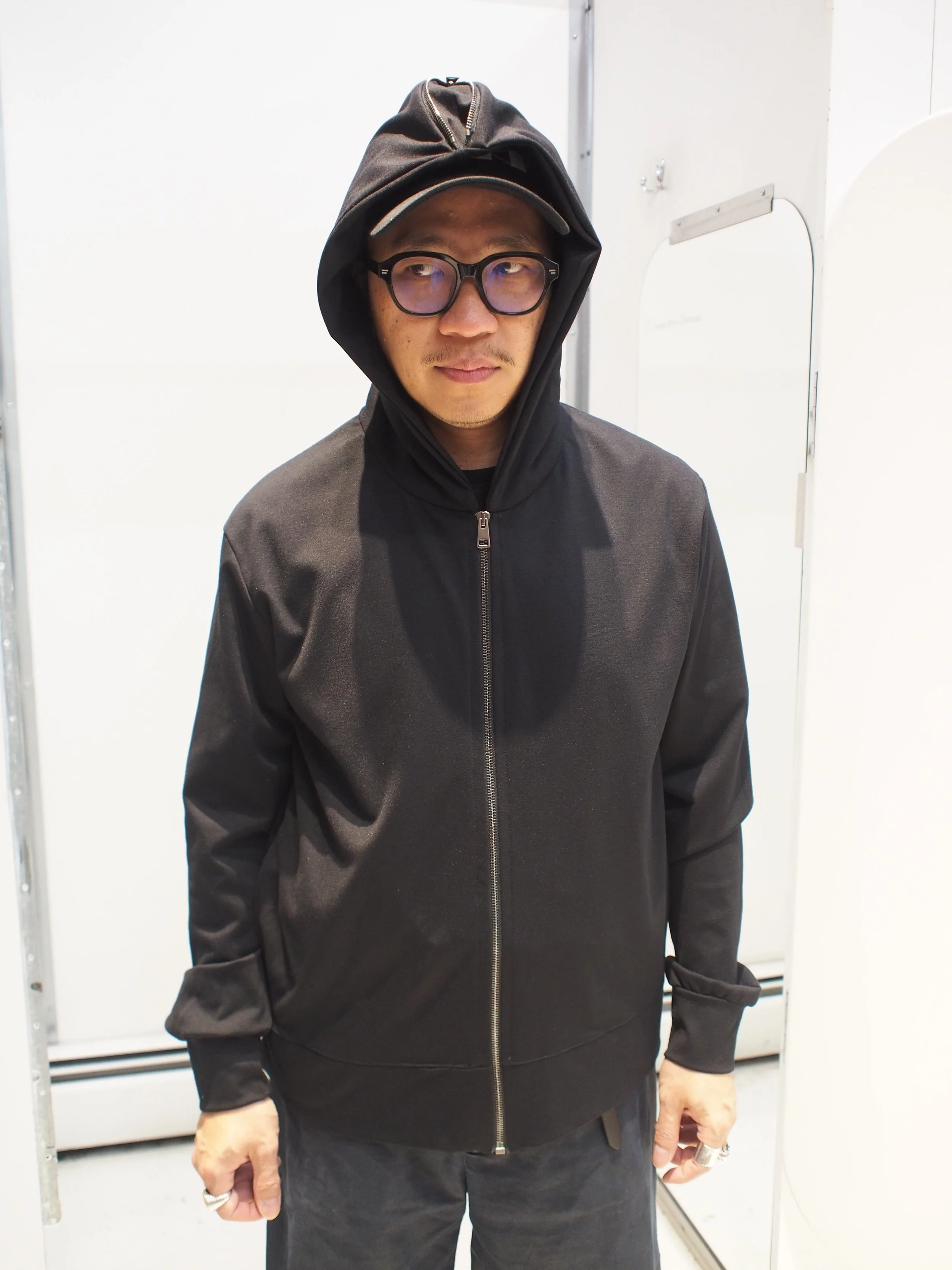 La Haine Inside Us M1166 Hooded zip detail sweat jacket - Black