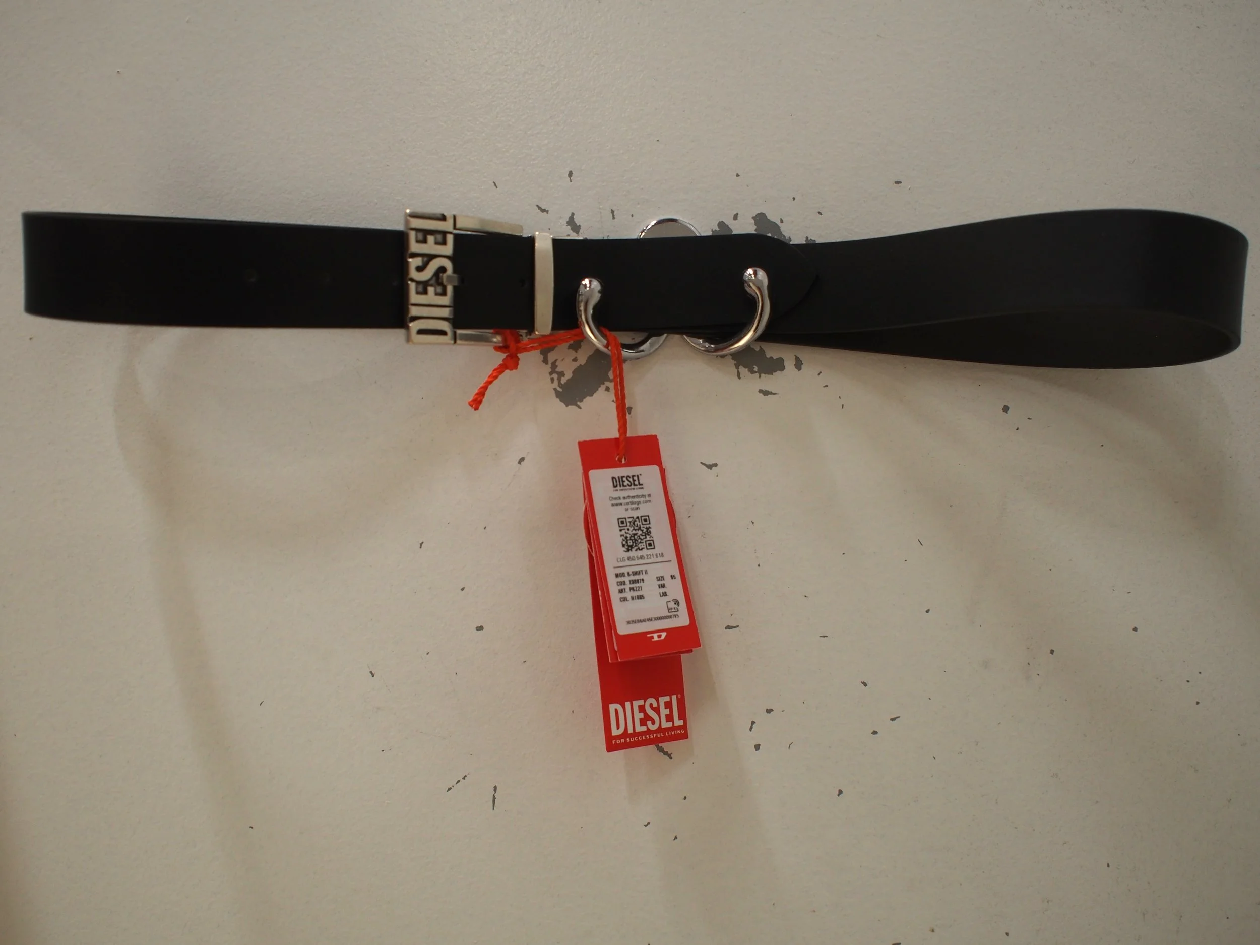 DIESEL B-Shift II Reversible Leather Belt - Black/Charcoal