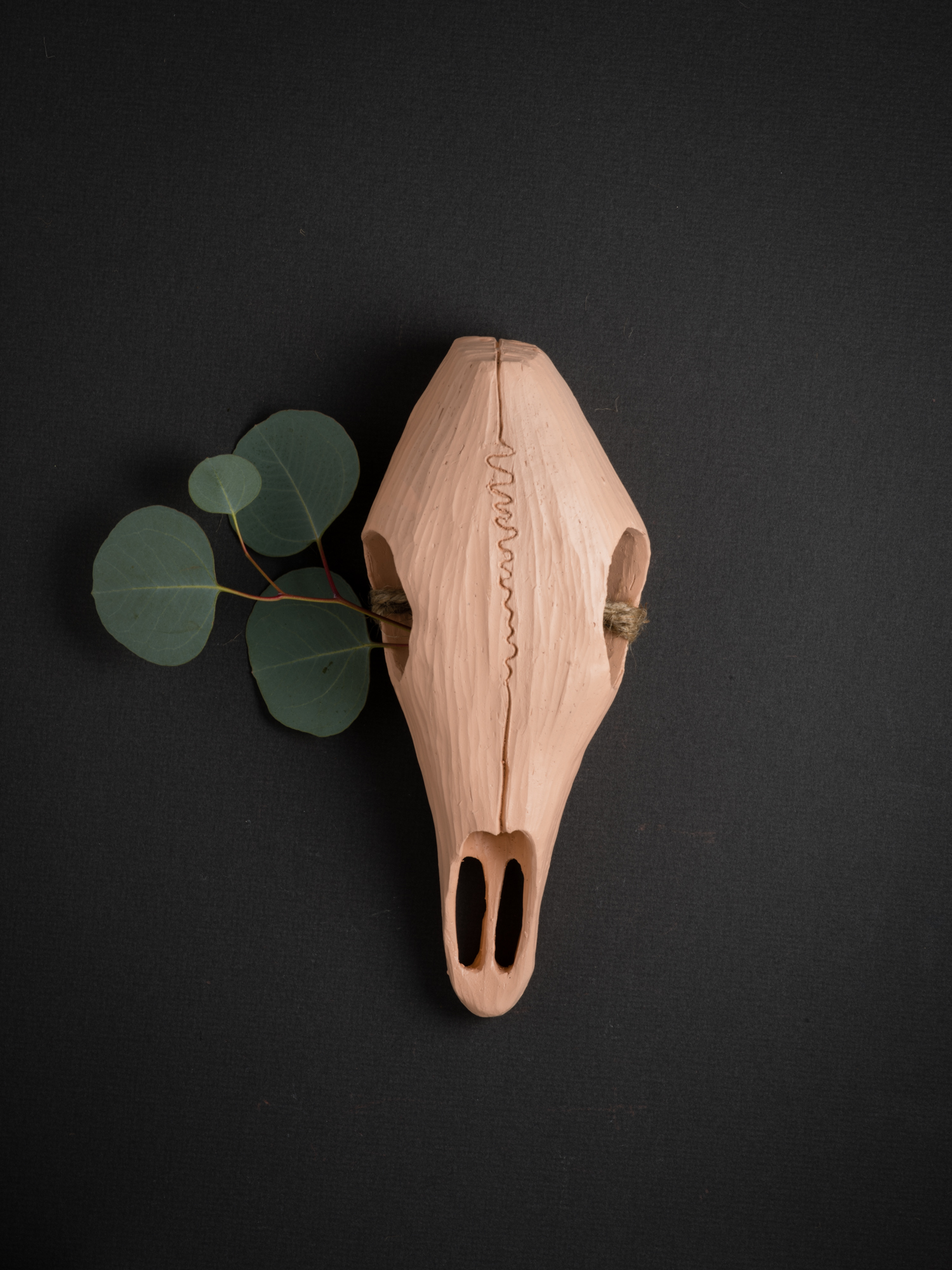 Peach Cow Skull