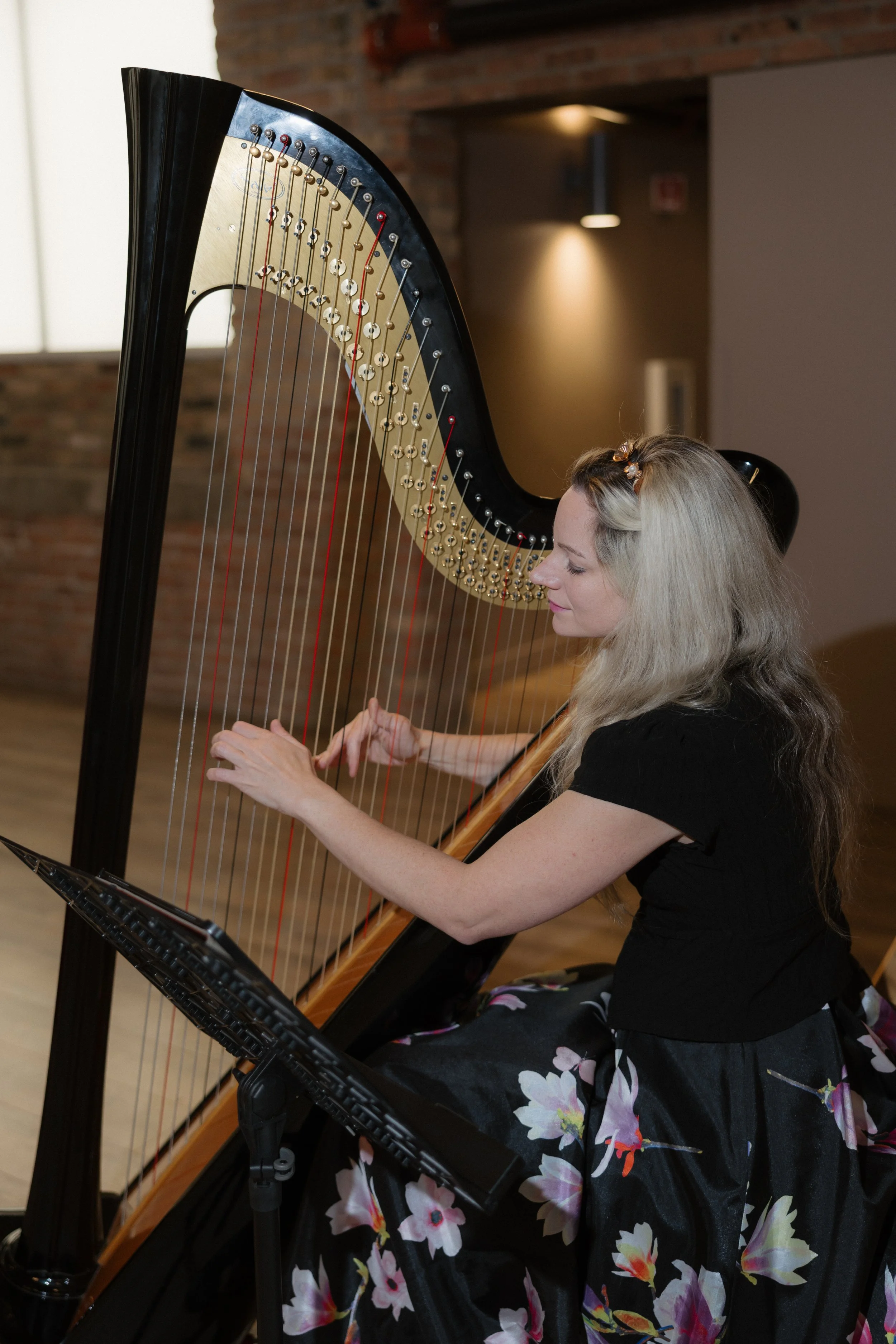 Chicago wedding harpist performing at Walden