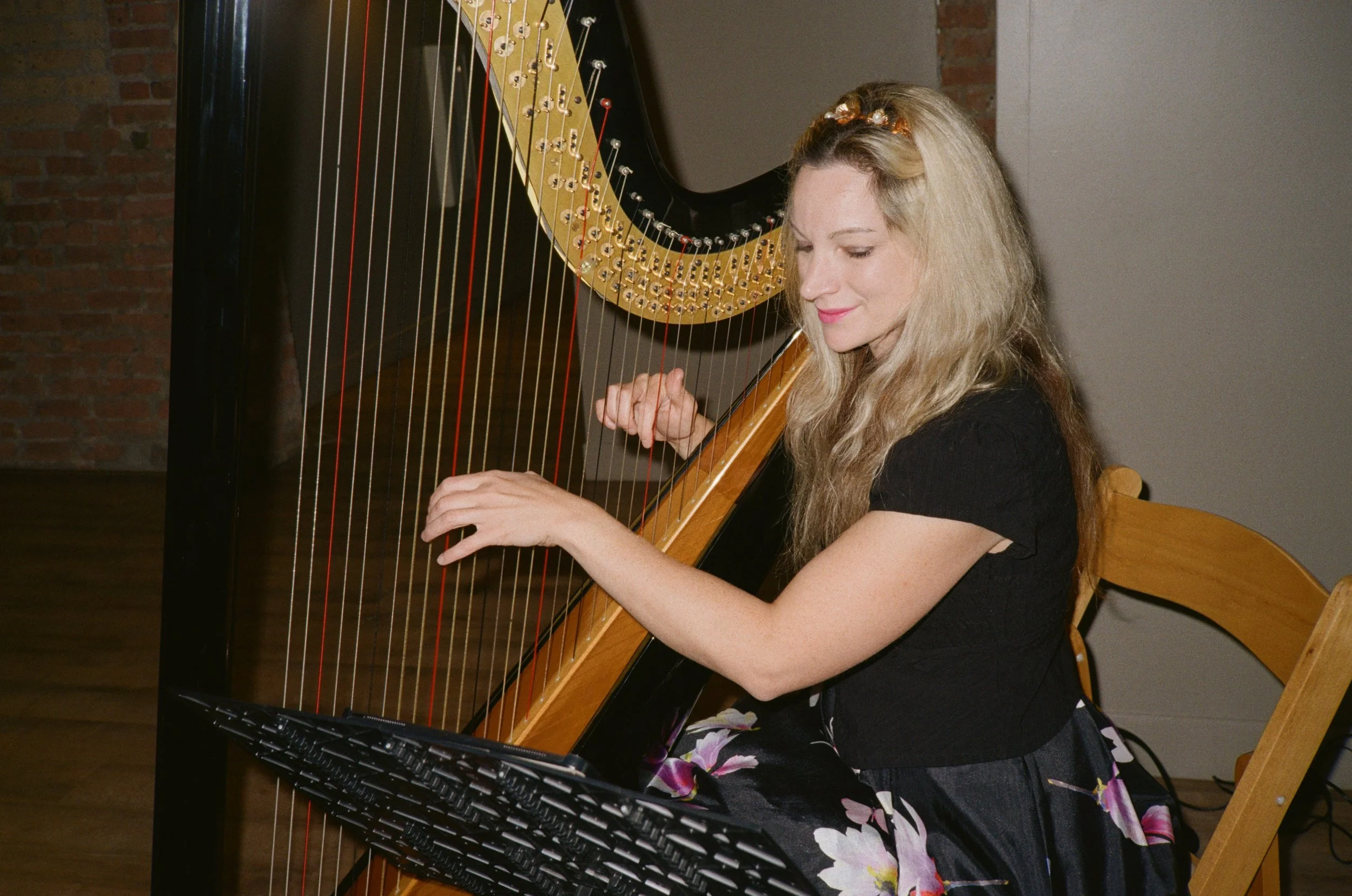 Live harp music for wedding ceremony at Walden Chicago