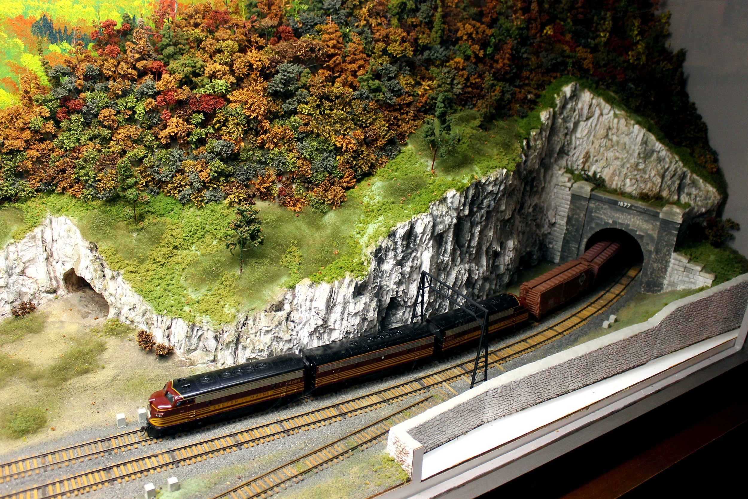 HO model of east portal of Hoosac Tunnel with test bore hole at left. Heritage State Park Museum, North Adams, Mass., June 25, 2016. Photo taken and submitted by Mal Sockol.