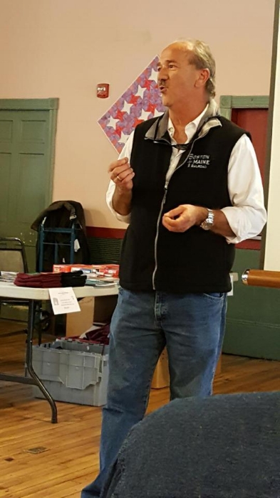 Gregg McFarland, one of the featured speakers at the October 15, meeting, talks about railroading in the Granite State. Chuck Spence photo.