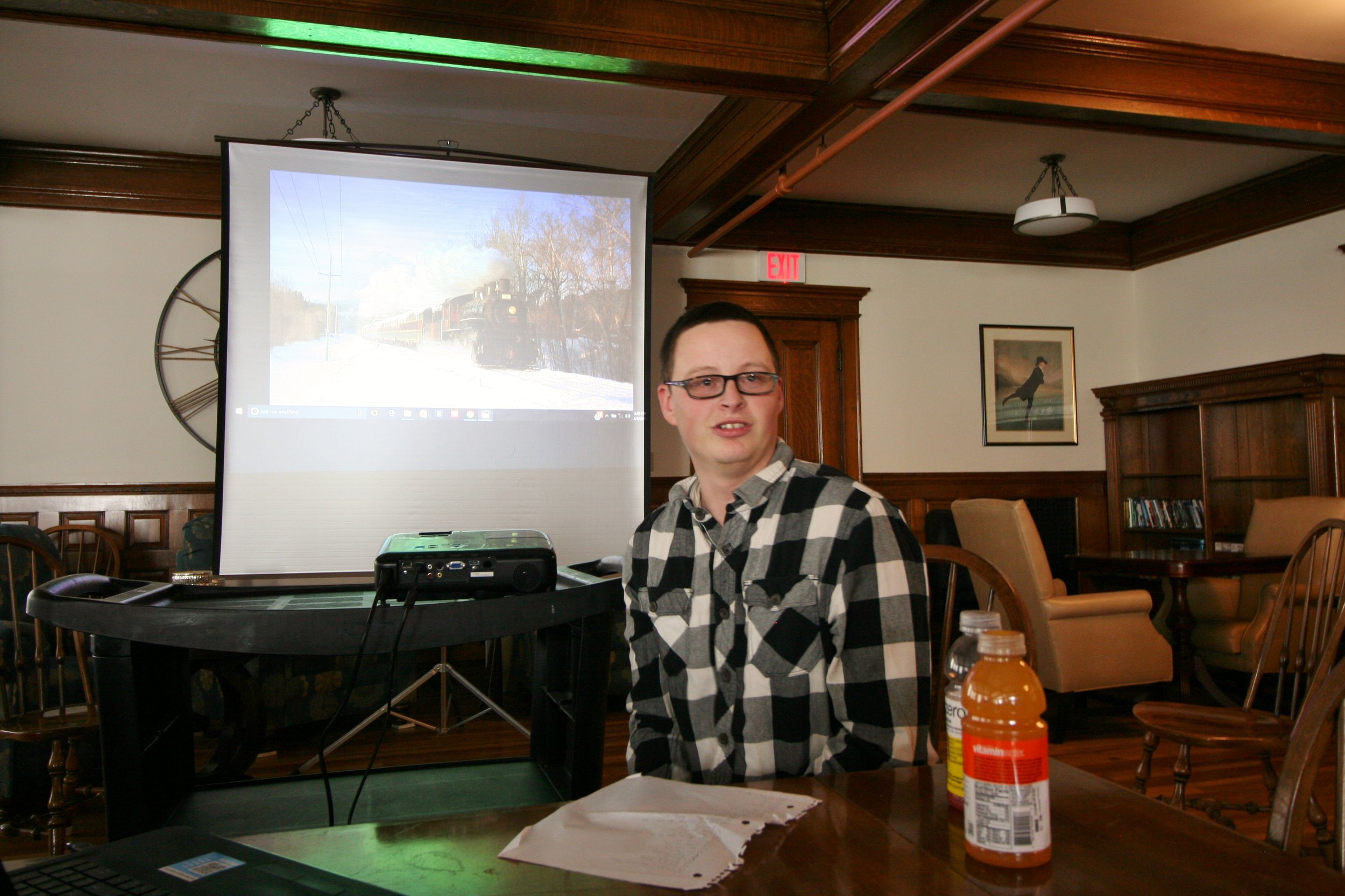 Justin Winiarz was the featured speaker at the April 8, 2017 meeting of the Boston & Maine Railroad Historical Society