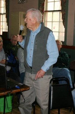 Dwight A. Smith begins his illustrated talk on the B&M in New Hampshire. Rick Nowell photo