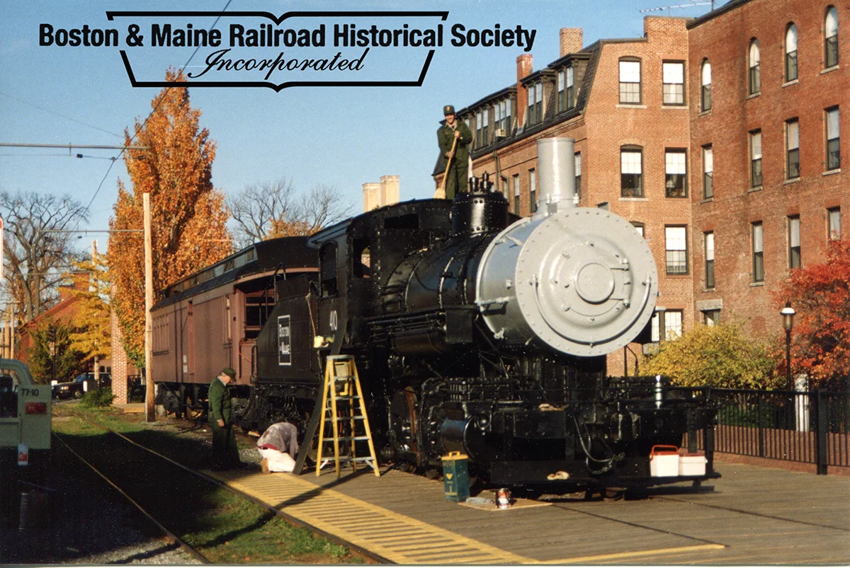 Lowell, MA October 1993 - With #410 in place, the final stages of cosmetic restoration would begin. Jim Nigzus photo.