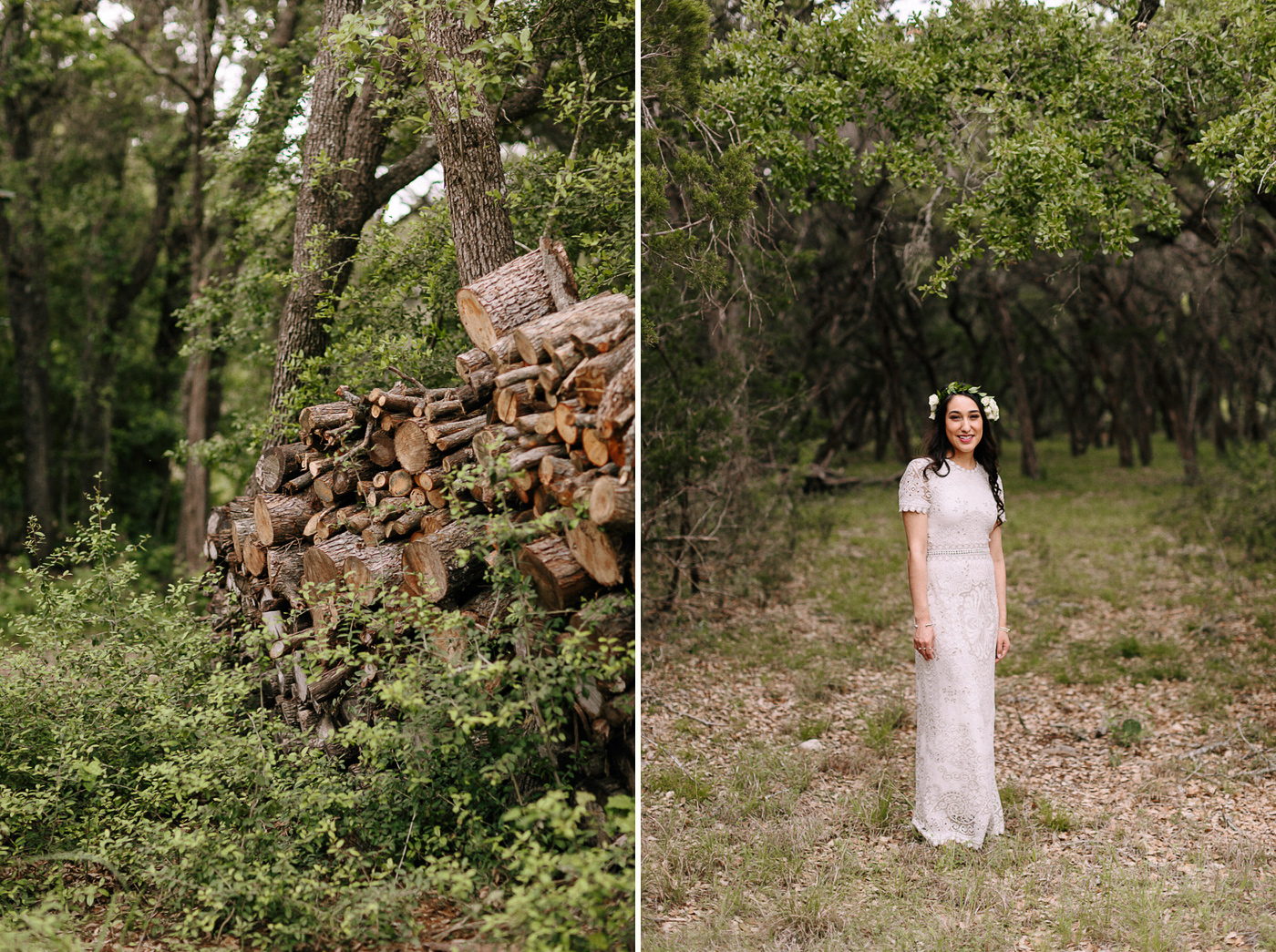 Wimberley Texas Bride Standing in Forest