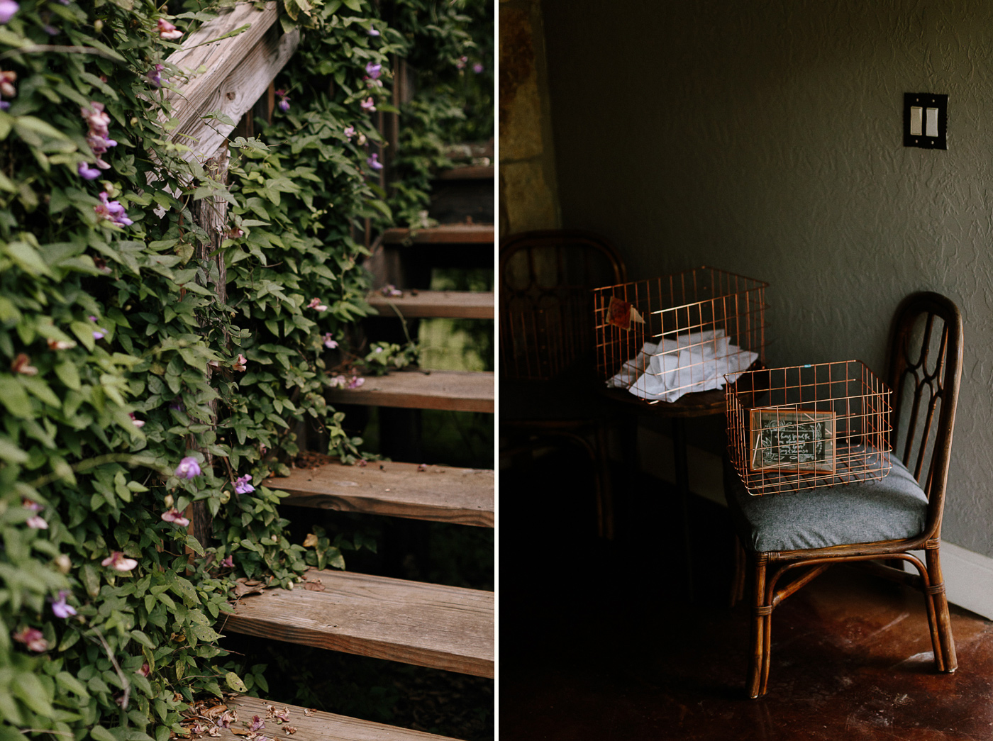 Rural Texas Backyard Wedding Stairs