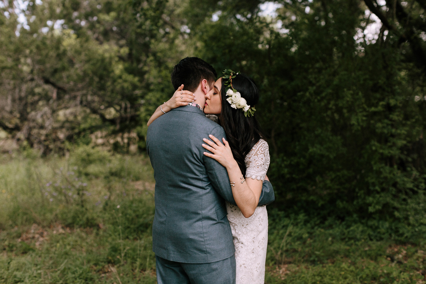 Wimberley Texas Intimate Backyard Wedding Bride and Groom Portraits