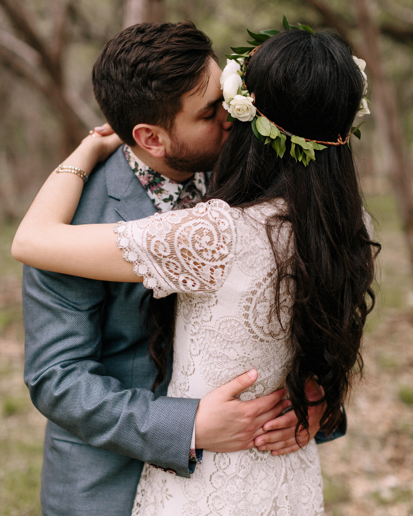 Wimberley Texas Wedding Bride and Groom Embracing