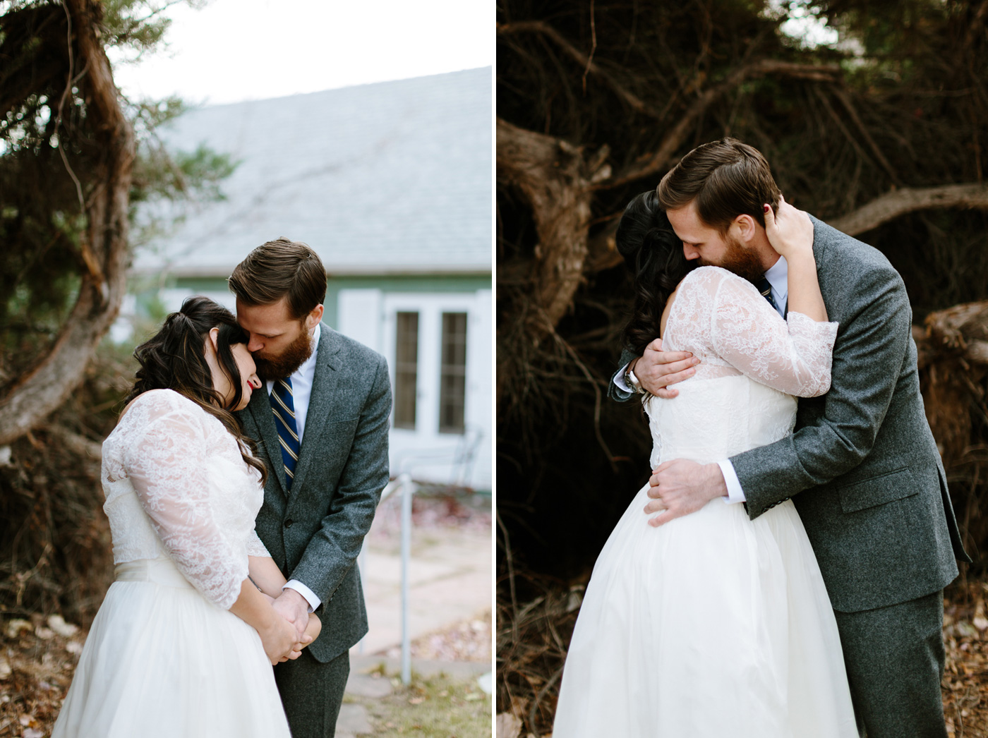 Studios at Overland Crossing Wedding Bride and Groom Embracing