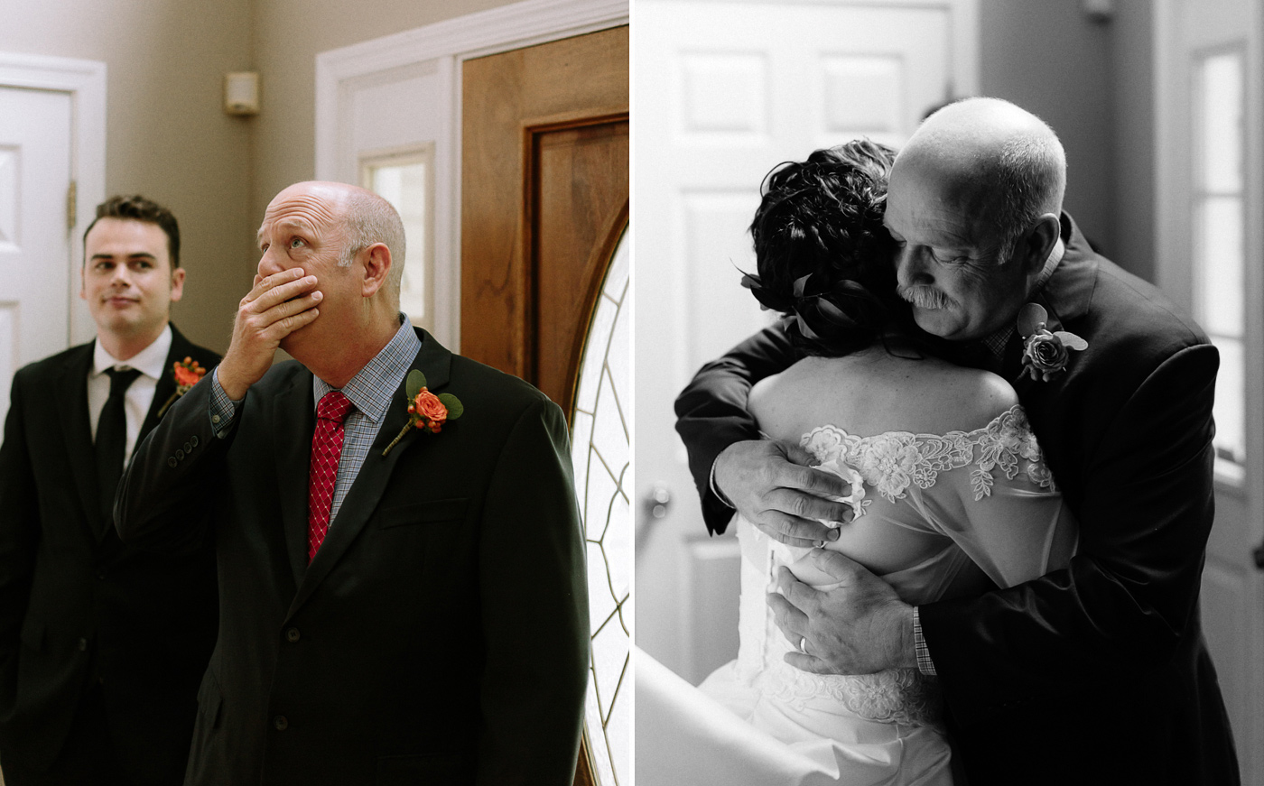 Bride and father first look