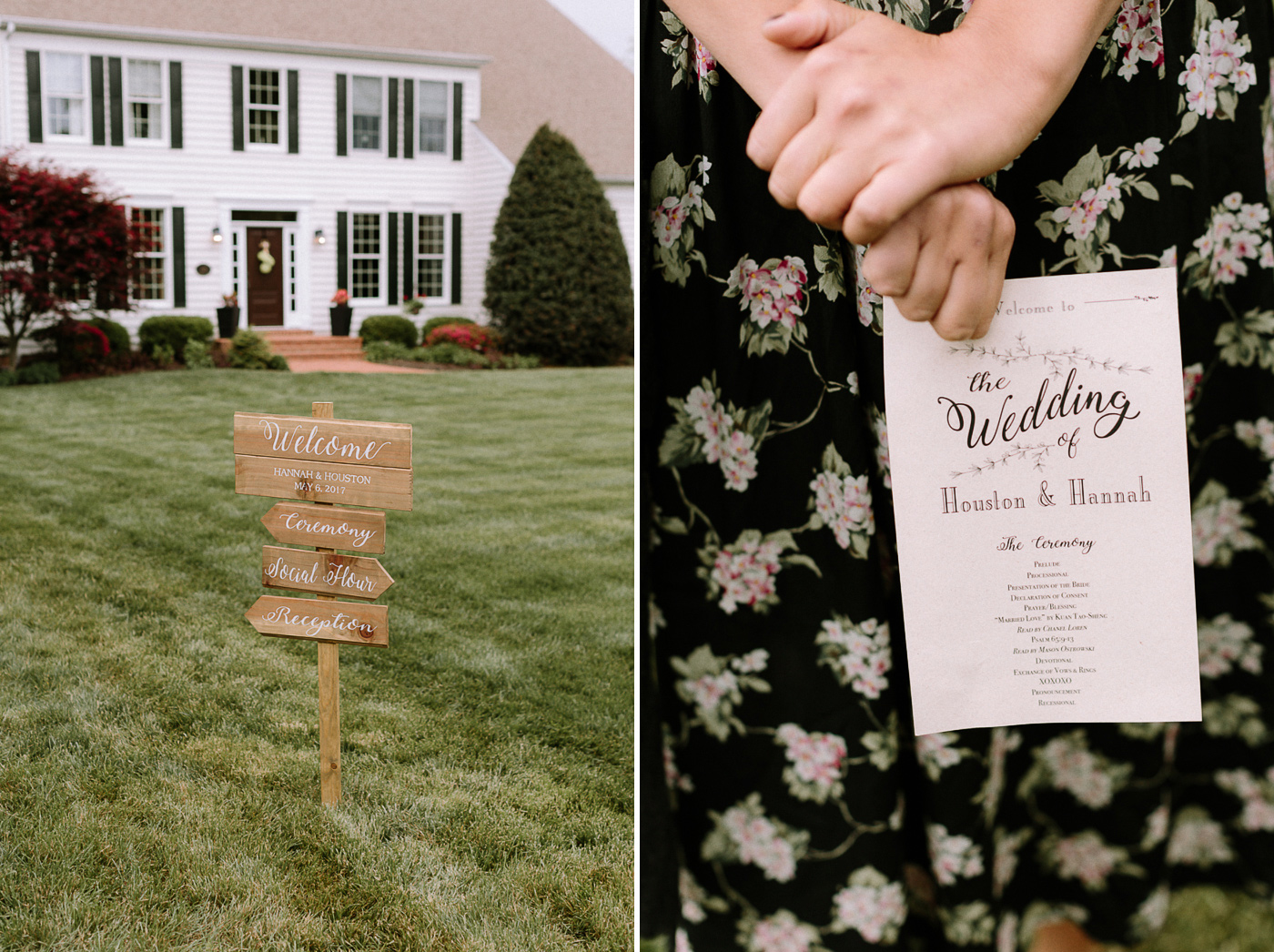 Backyard wedding sign