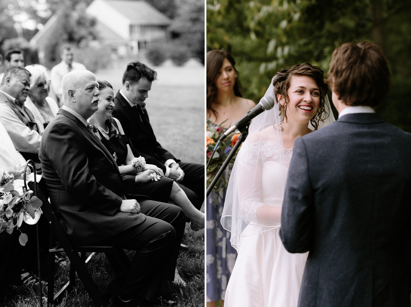 Bride's parents watching ceremony vows