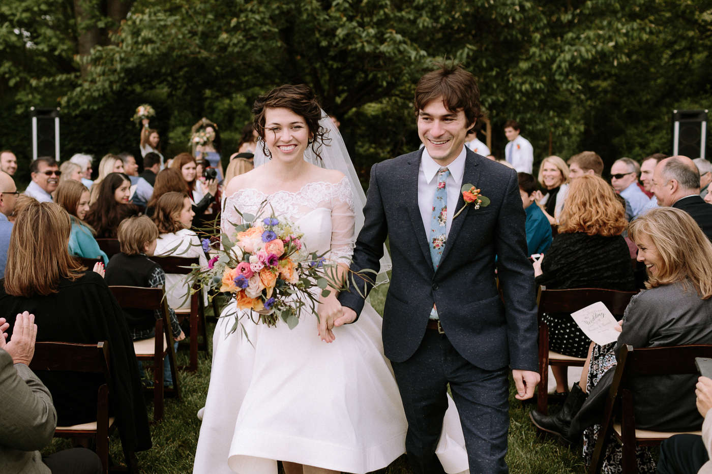 Bride and groom recessional