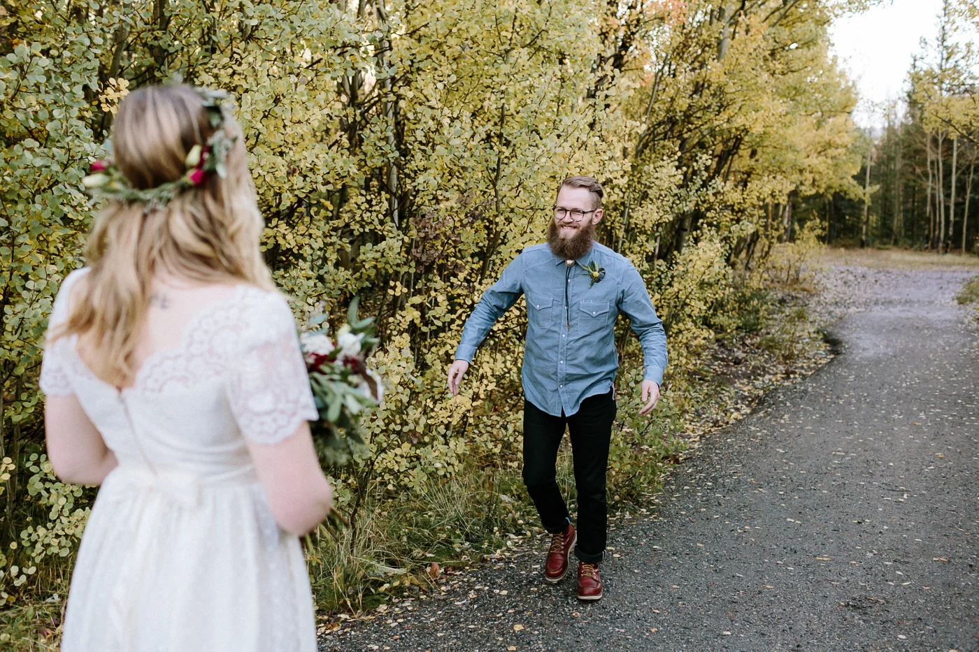 Guanella Pass first look bride and groom