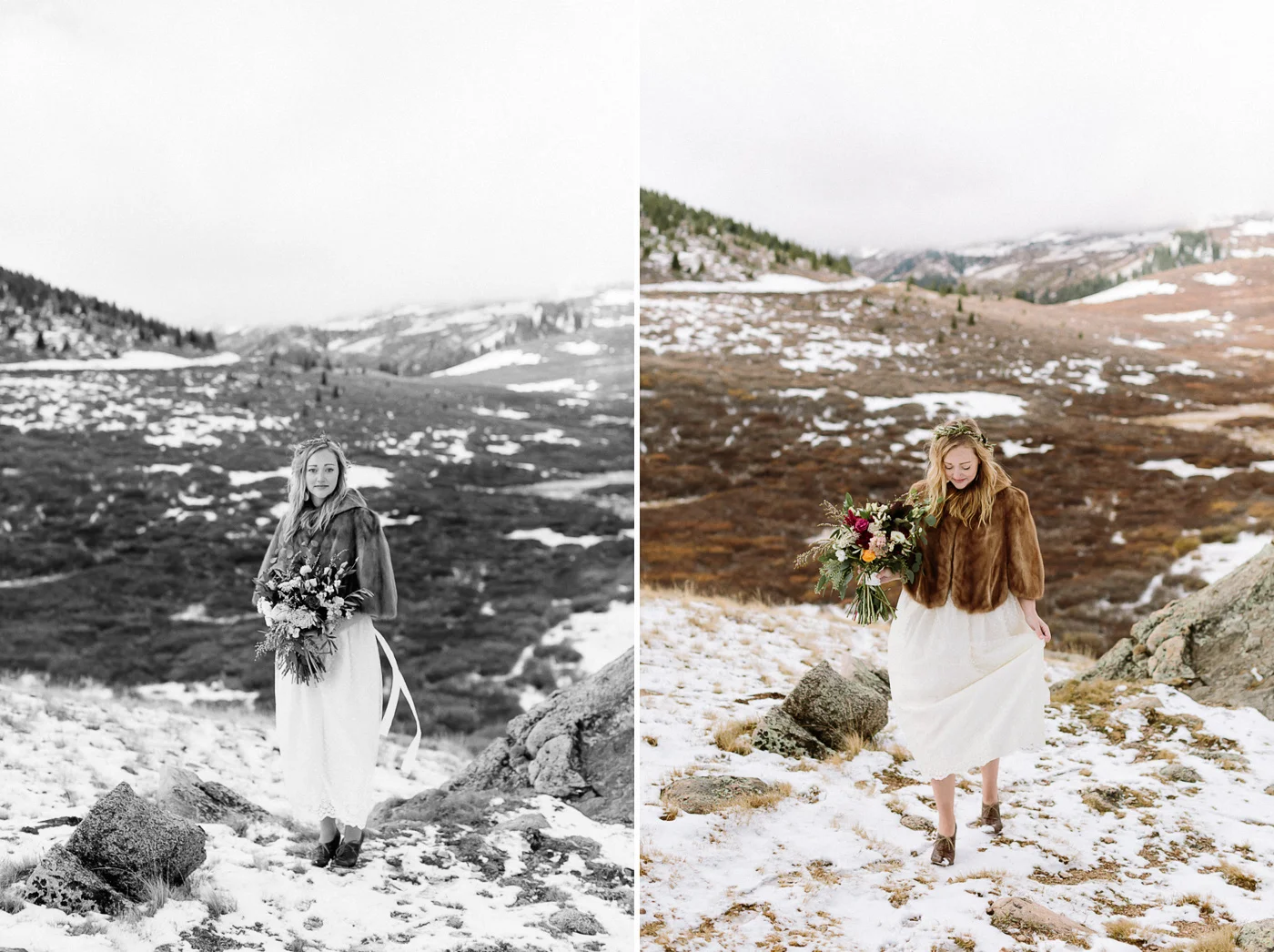 Guanella Pass bride with flowers