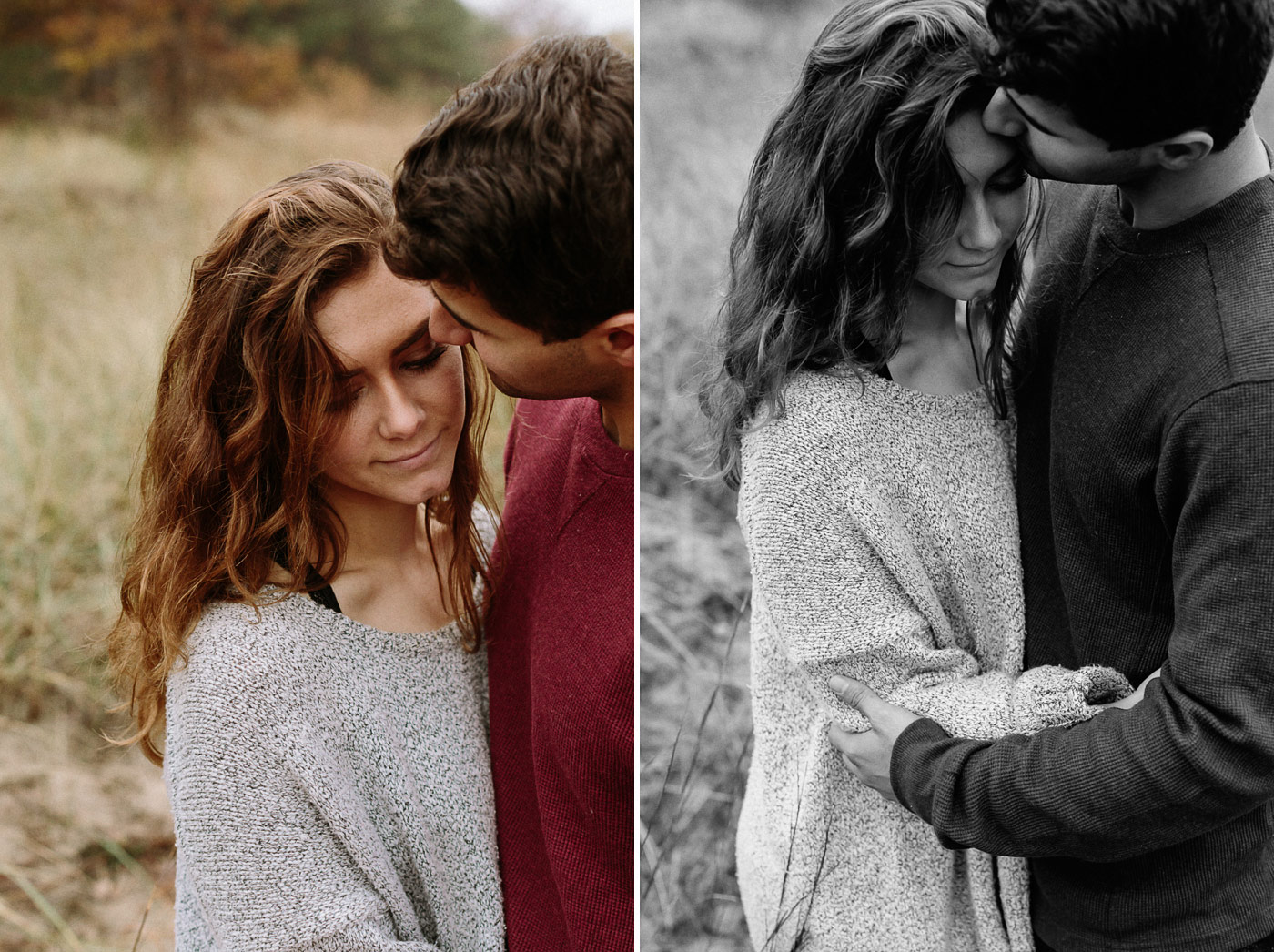 Guy kissing girl's forehead