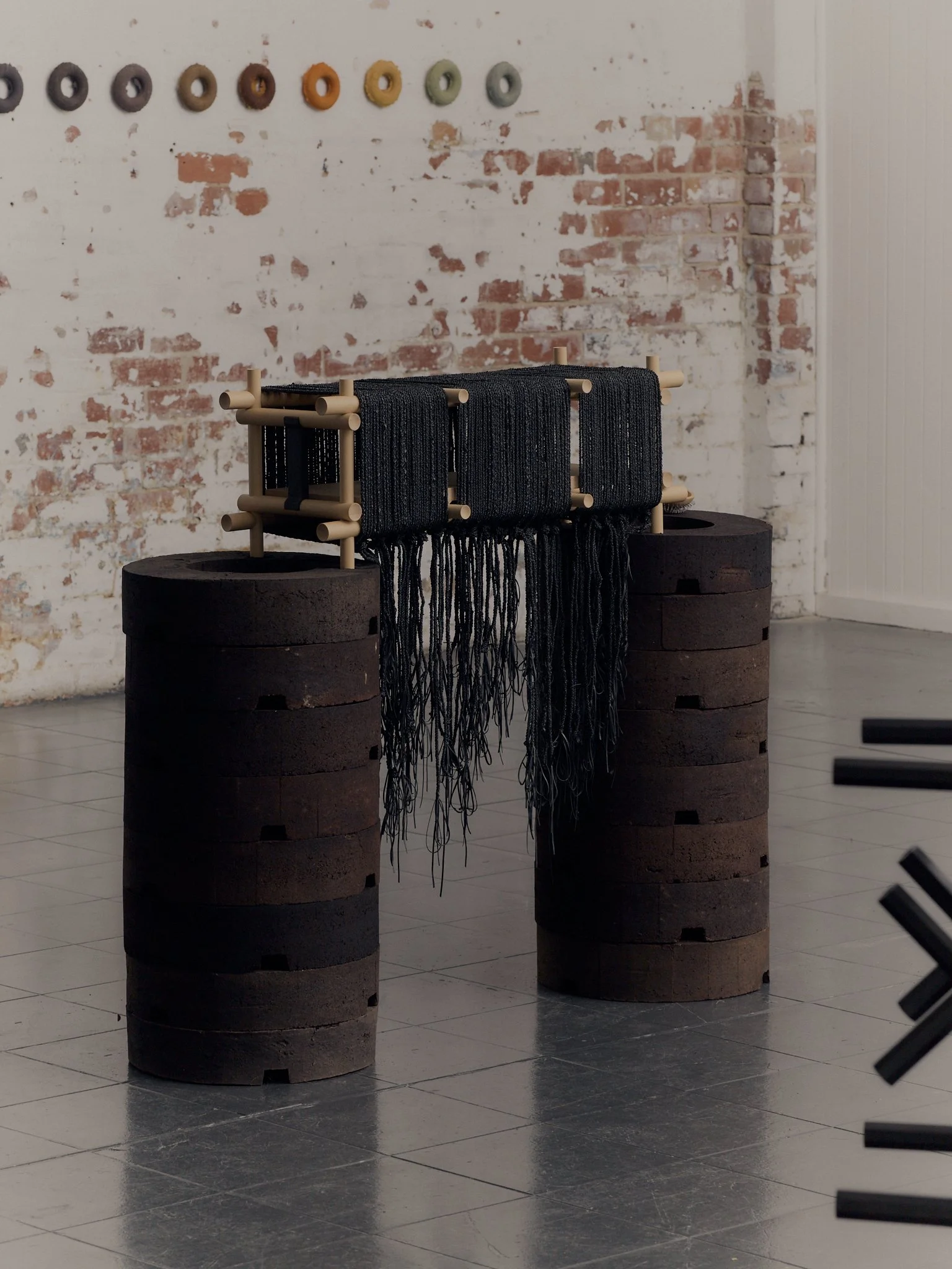 Rubber + Timber Chest on timber pulp Pillars dyed with eucalyptus