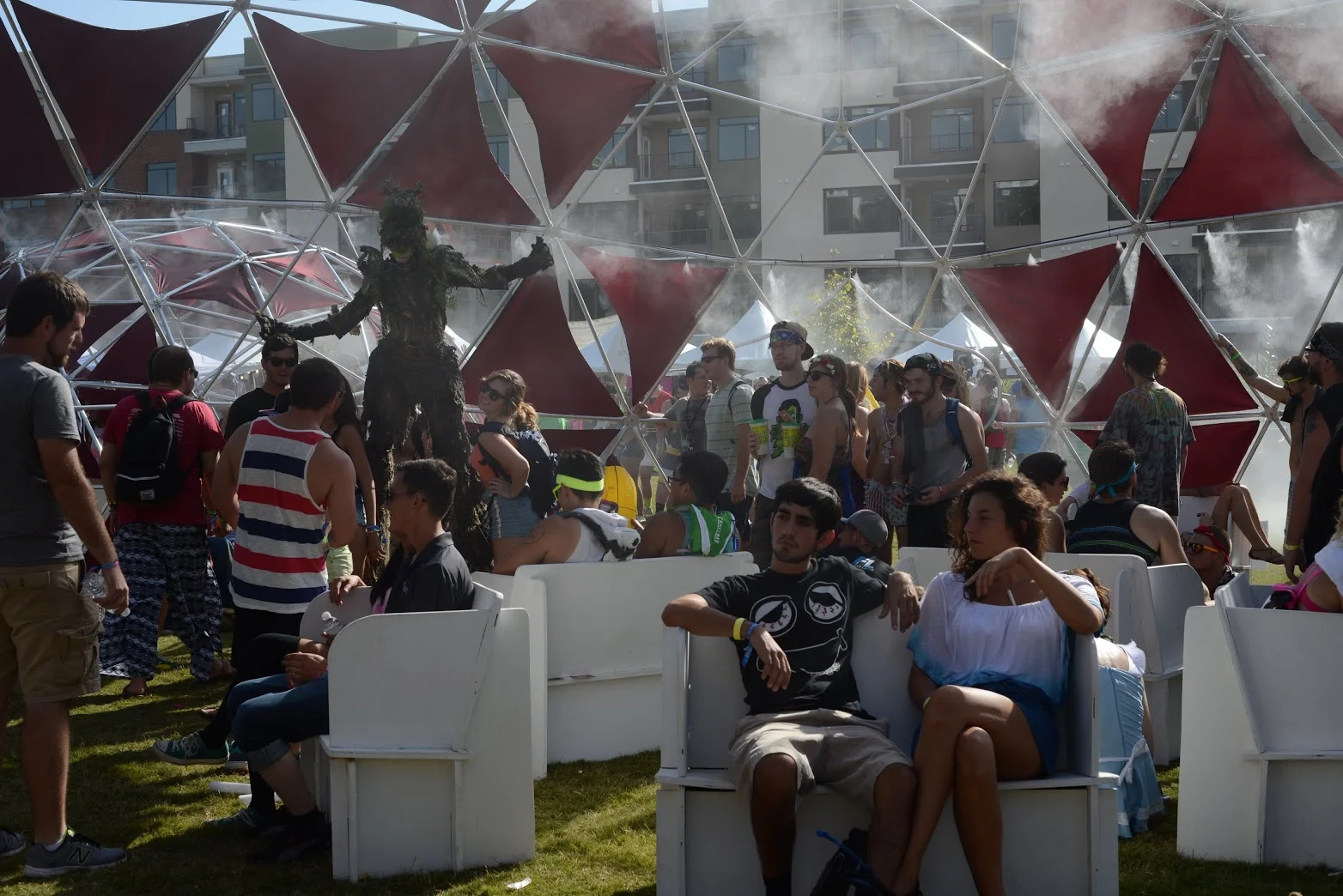 Beating the heat at a daytime music festival