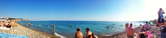 Nice Beach, beautiful Mediterranean Sea.