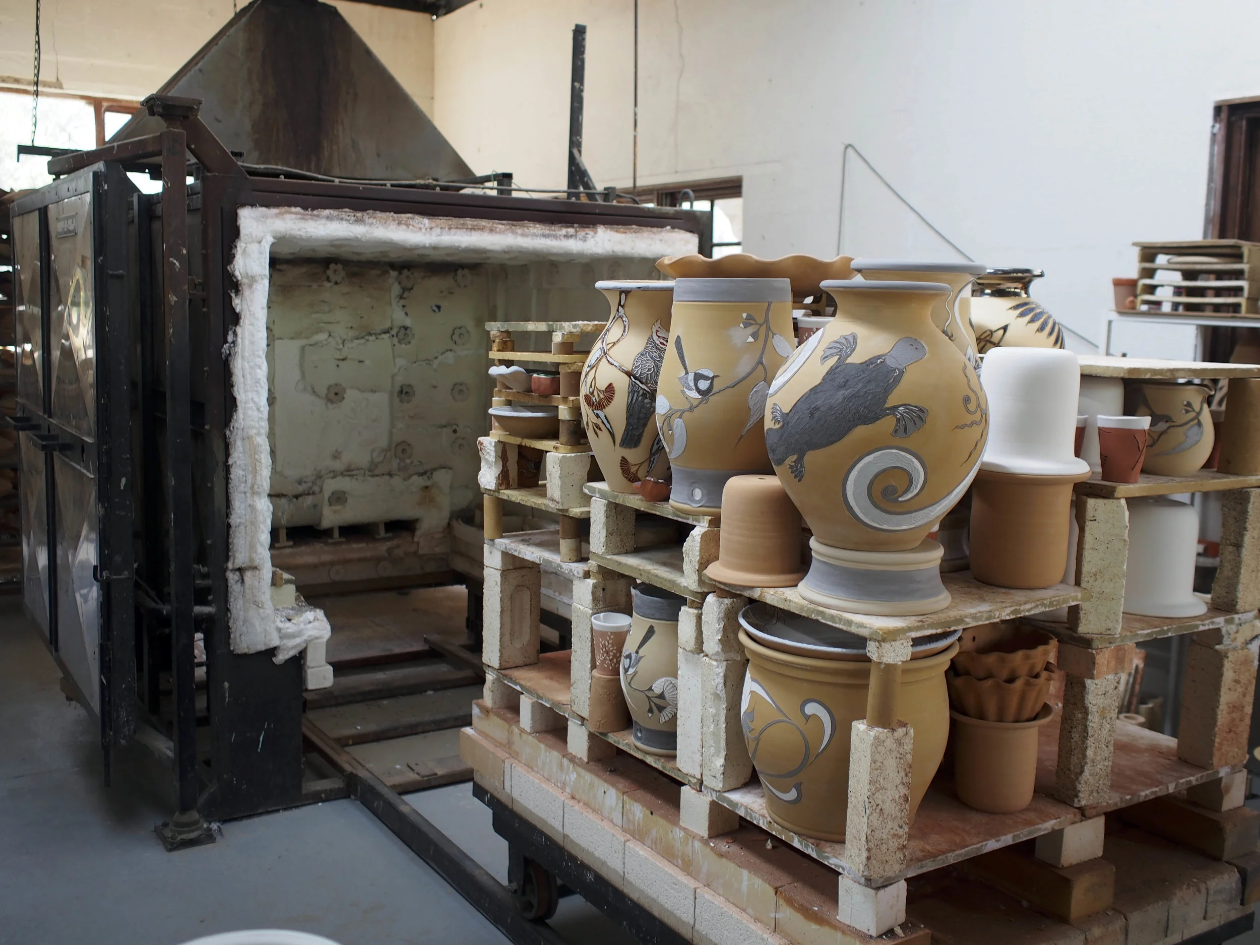 this kiln was the size of a room!!!
