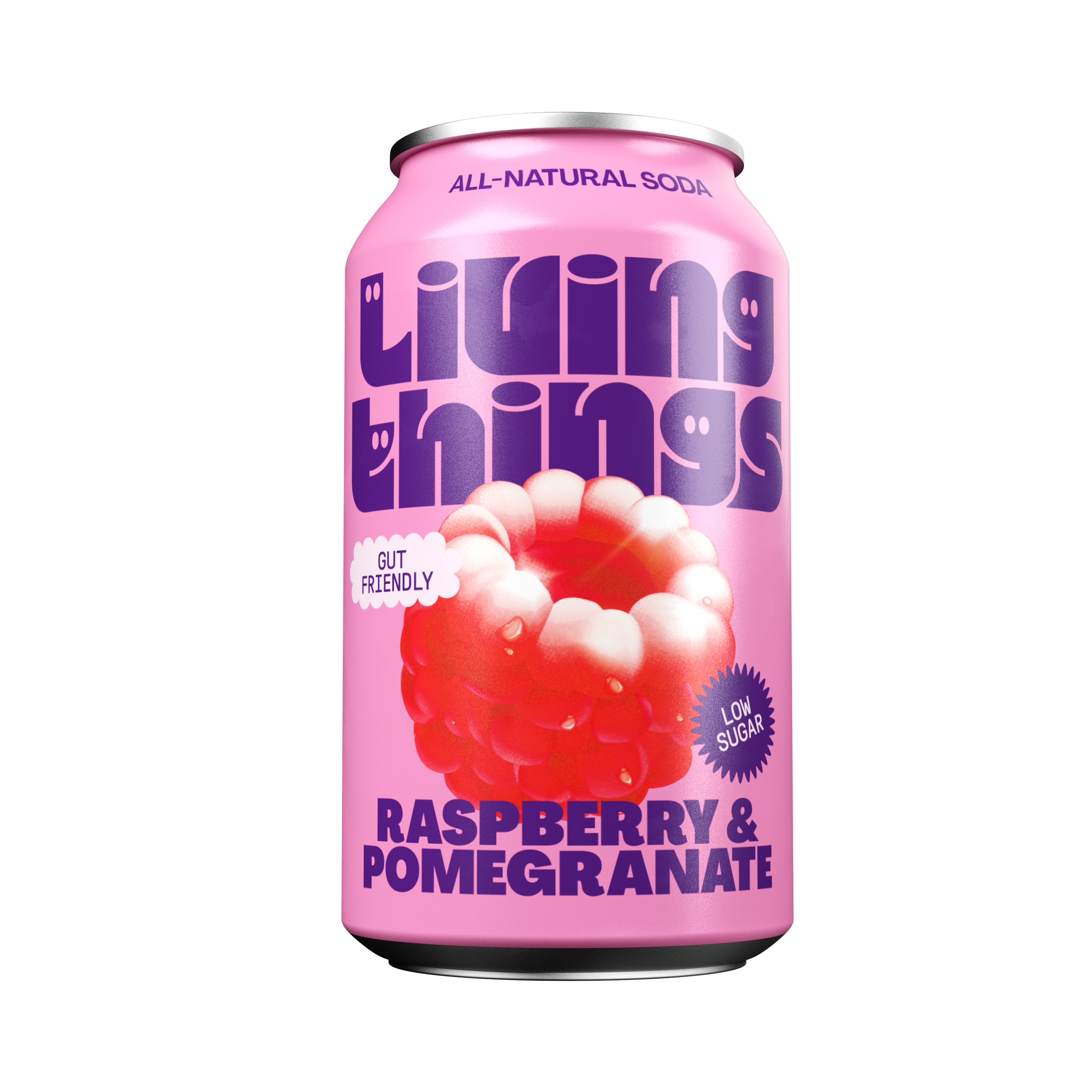 Living Things Raspberry & Pomegranate Soda