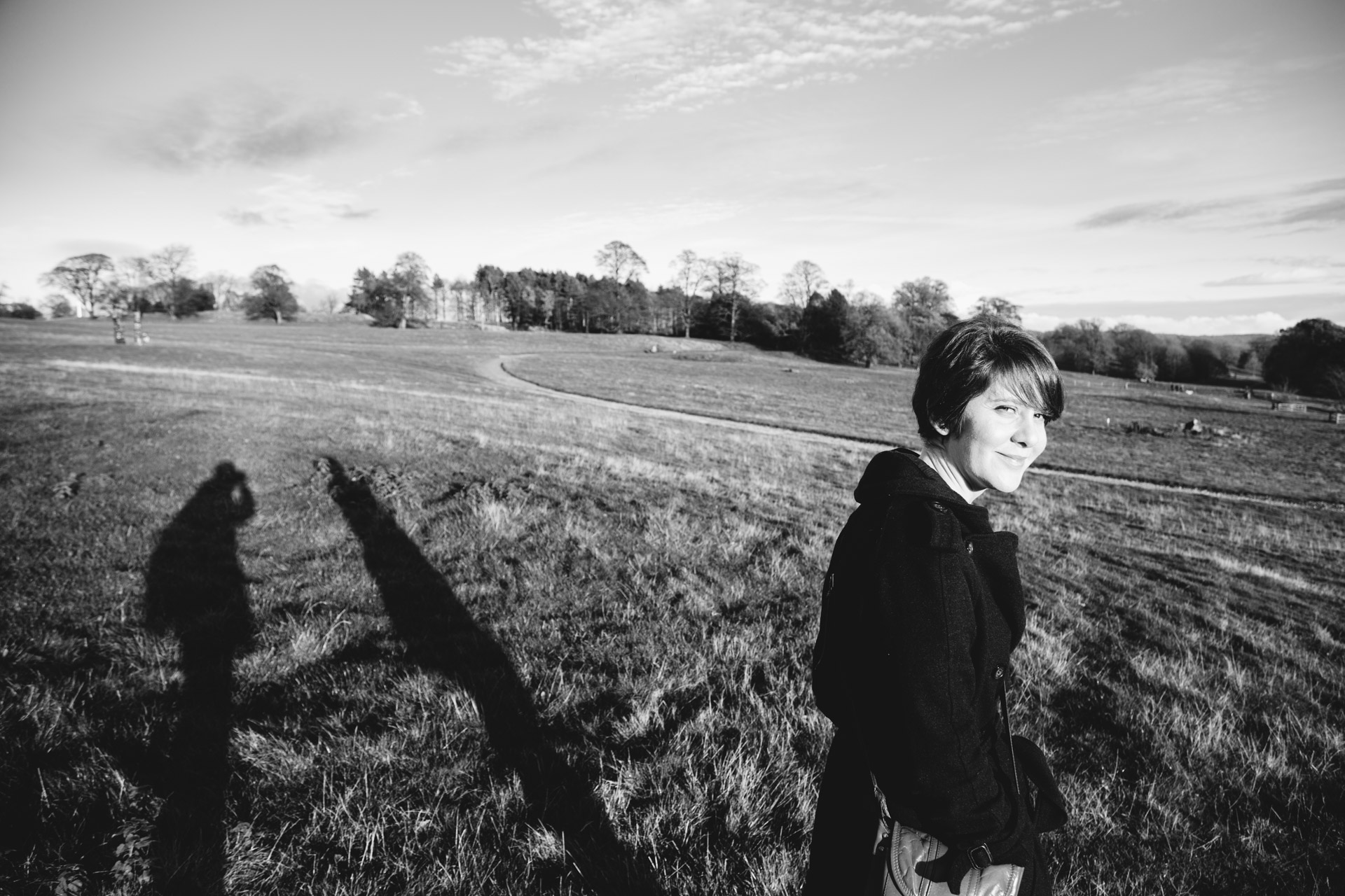 In November I visited the Yorkshire Sculpture Park with family on the way to the Lake District. I liked this photo of Hannah turning towards me as the low-sunlight beamed across her and the hill.