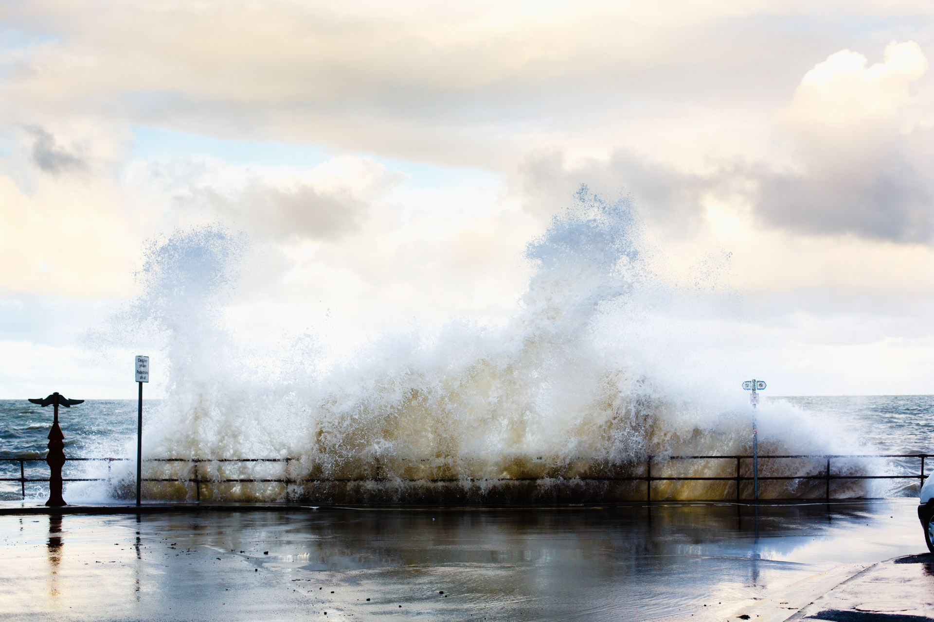 This was taken a few days ago when I was at my parents' place for Christmas and is my last favourite of the year. Hannah and I decided to go for a walk along the front of Old Colwyn on a windy day. As a result the water was choppy and waves were crashing against the walls.