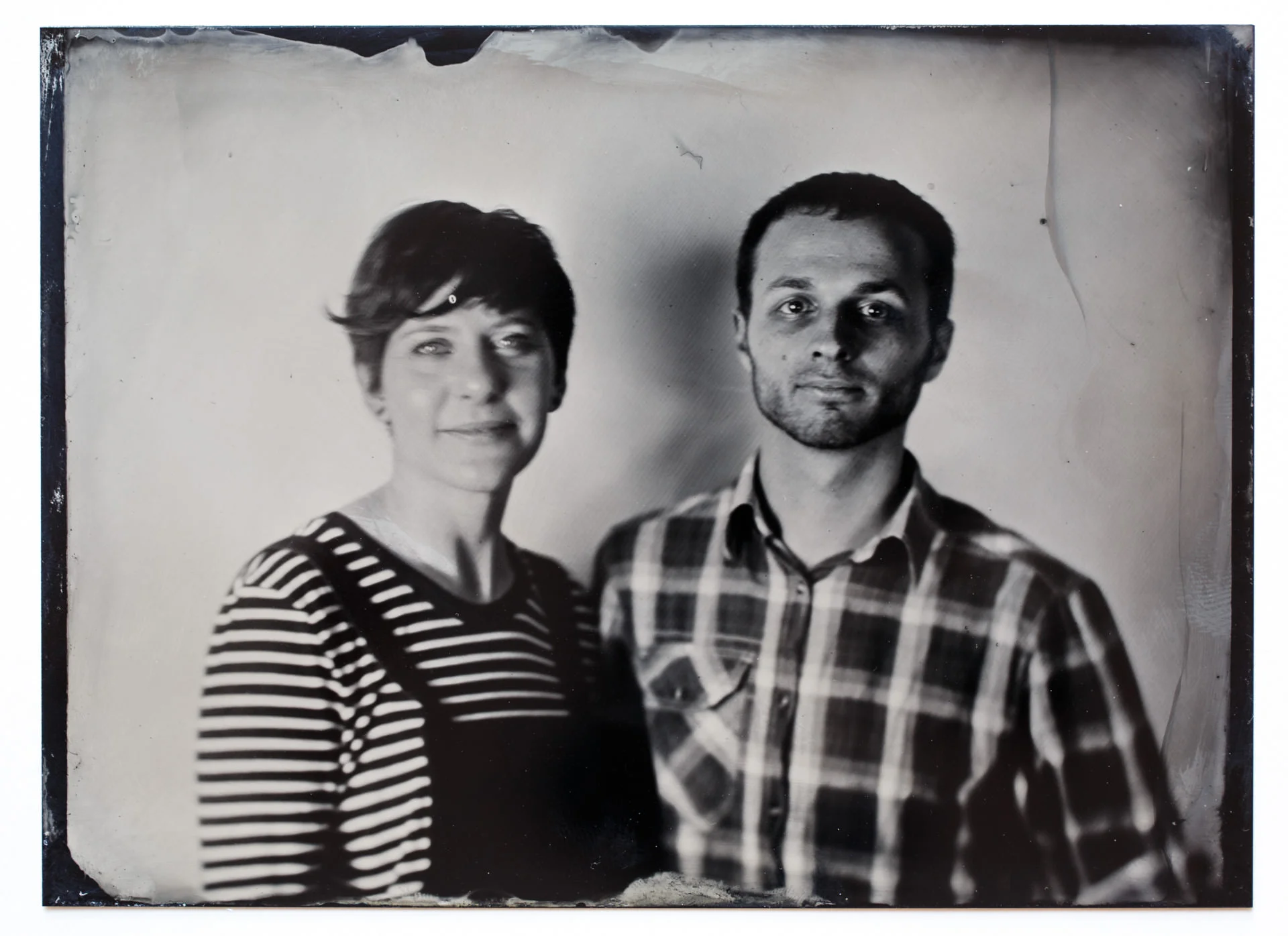 December - ...also at the Fayre, photographer John Brewer (aka The Victorian Photographer) took a wet-plate portrait of Hannah and myself. It was fascinating to see a traditional process carried out in front of me.