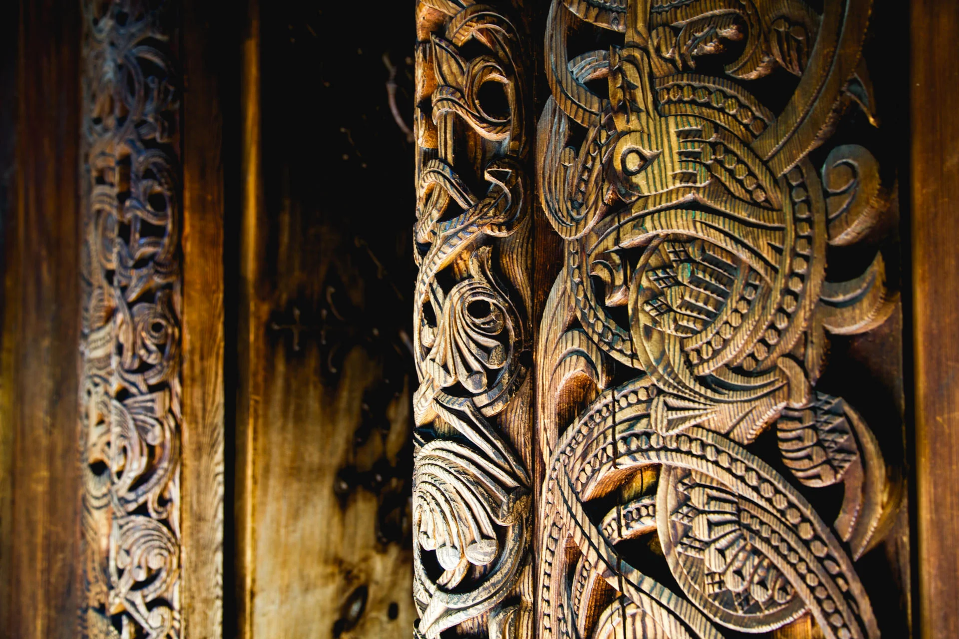 Detail on a doorway into the church.