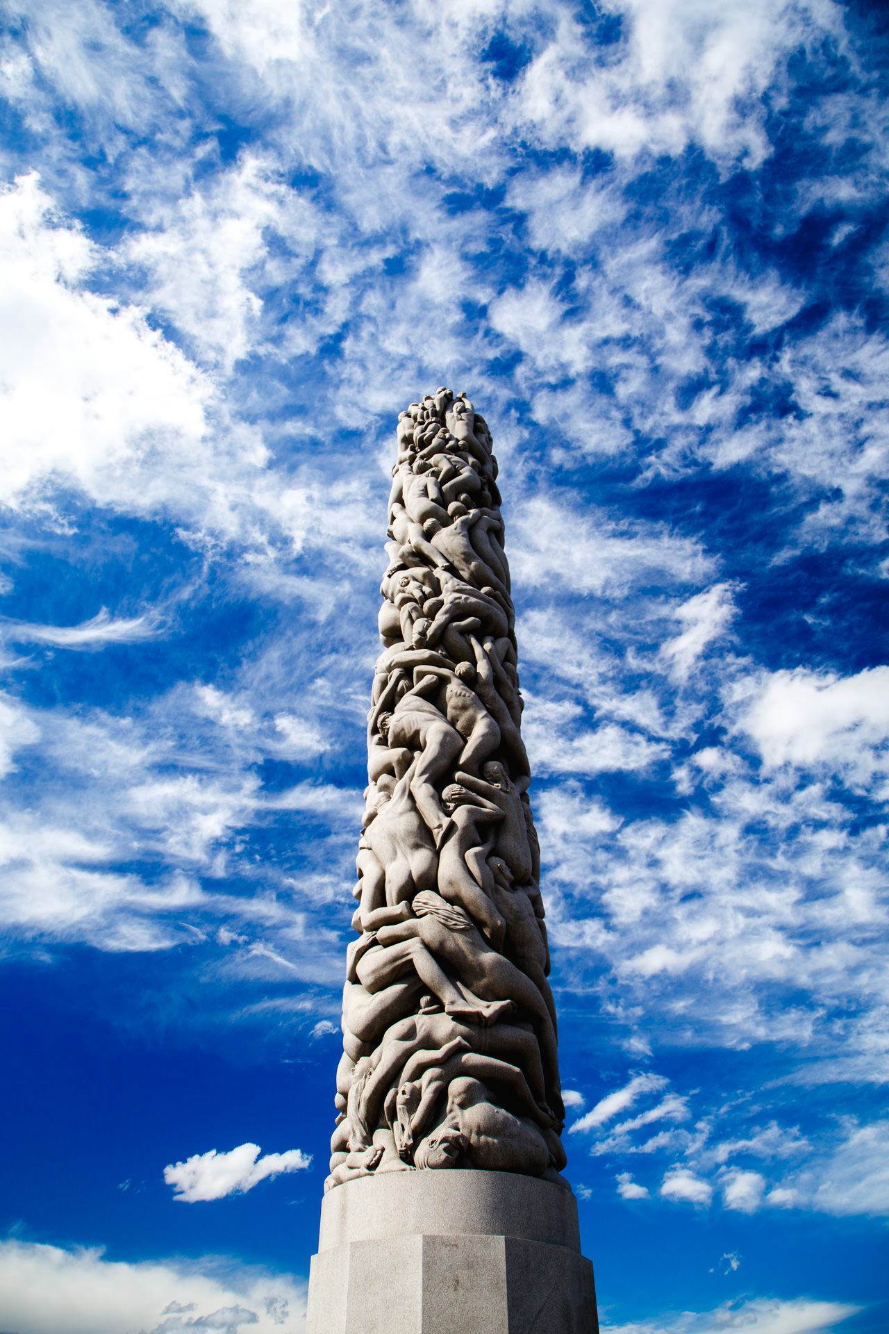 Amazing detail in this sculpture as figures entwine and spiral upwards, forming this structure.
