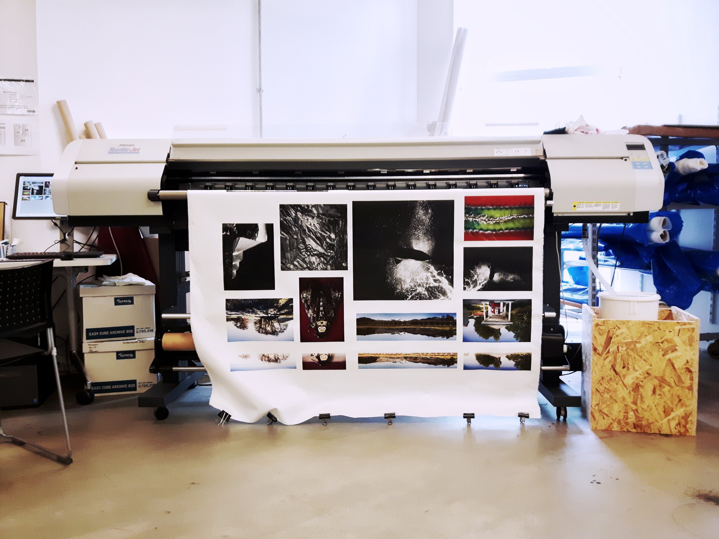 I was lucky to see the process behind fabric printing. It's always a treat to see your work in print and to learn about processes like this.
