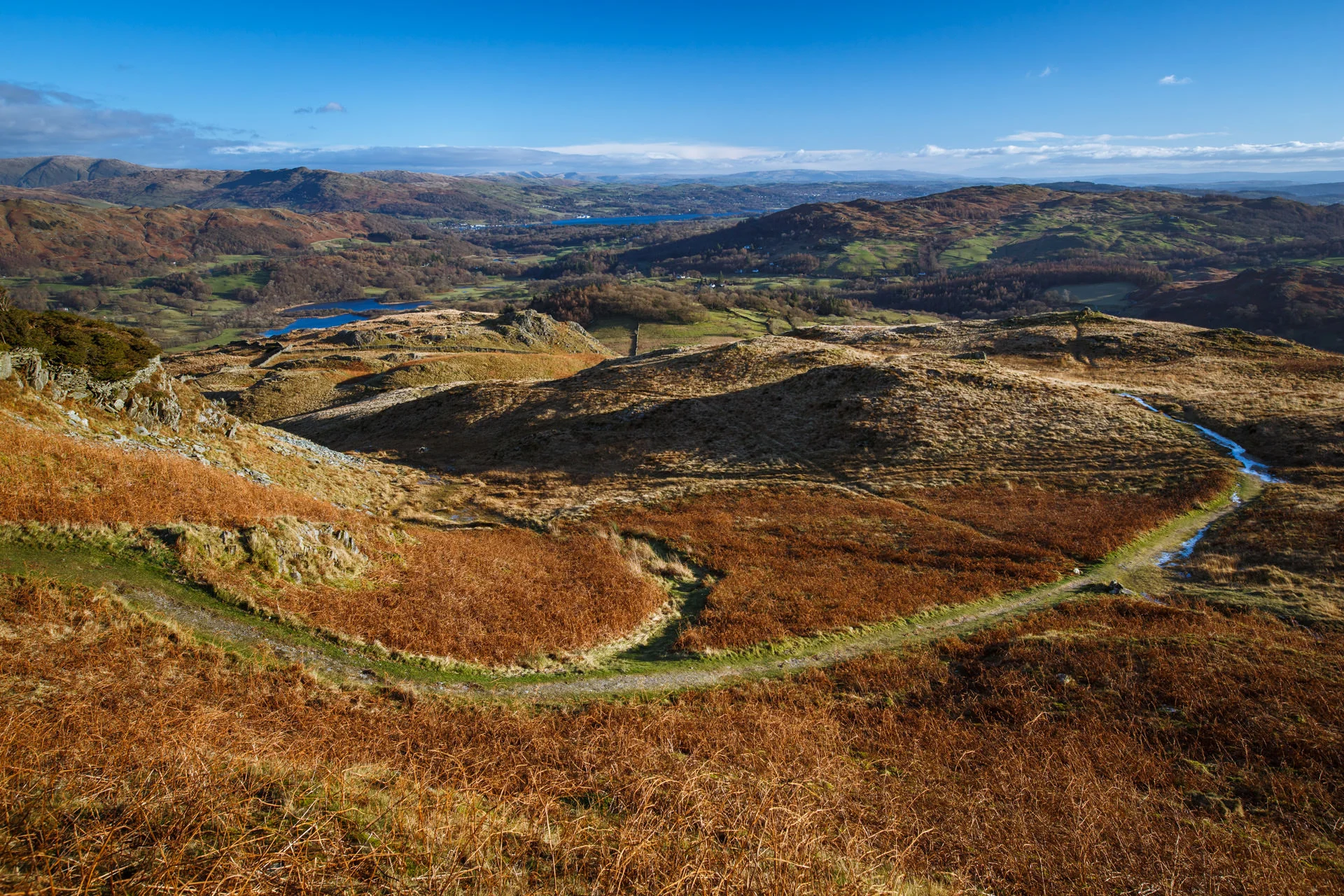 The paths back down.