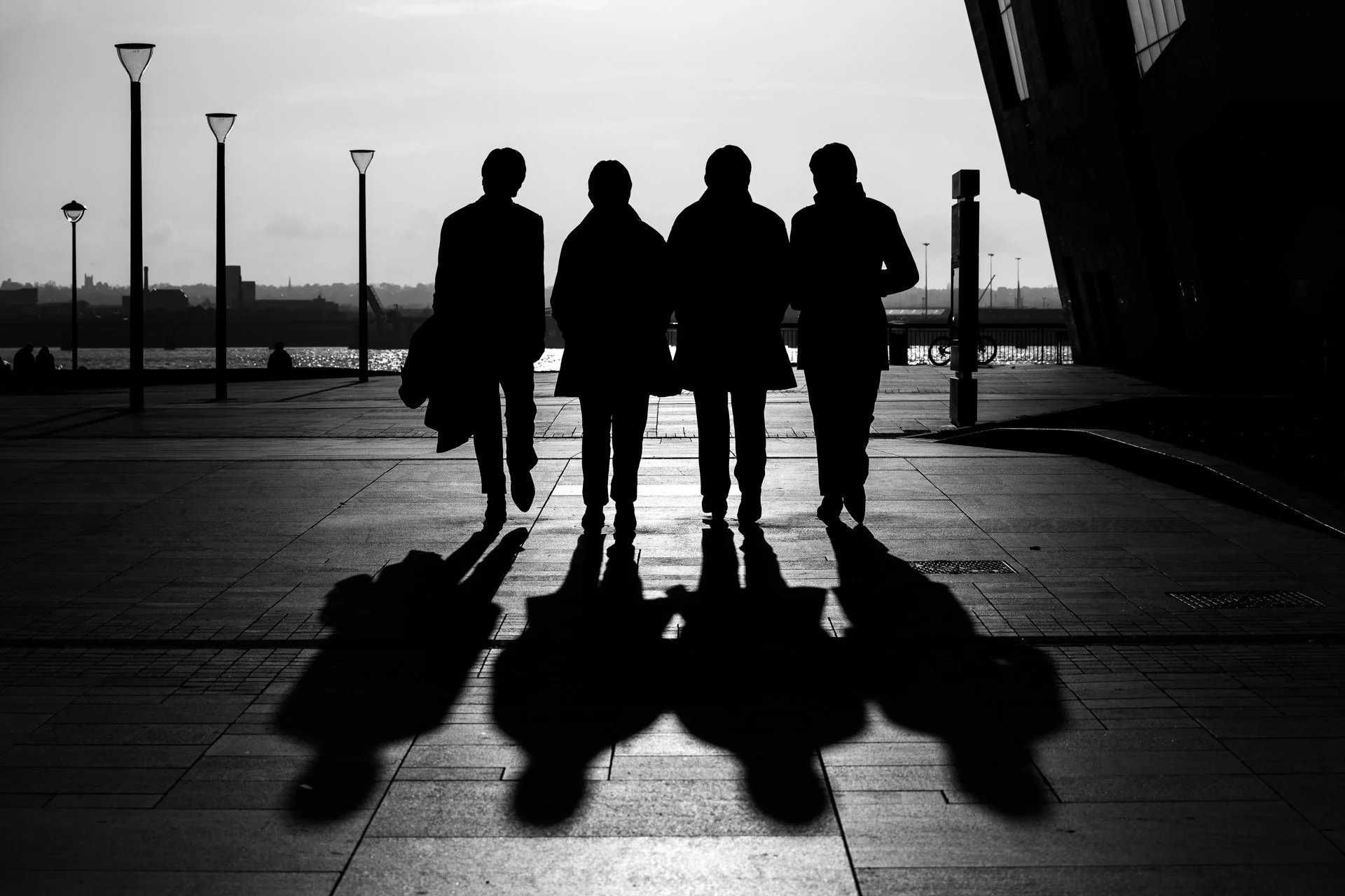 The Beatles’ statue at the Pier Head, Liverpool.